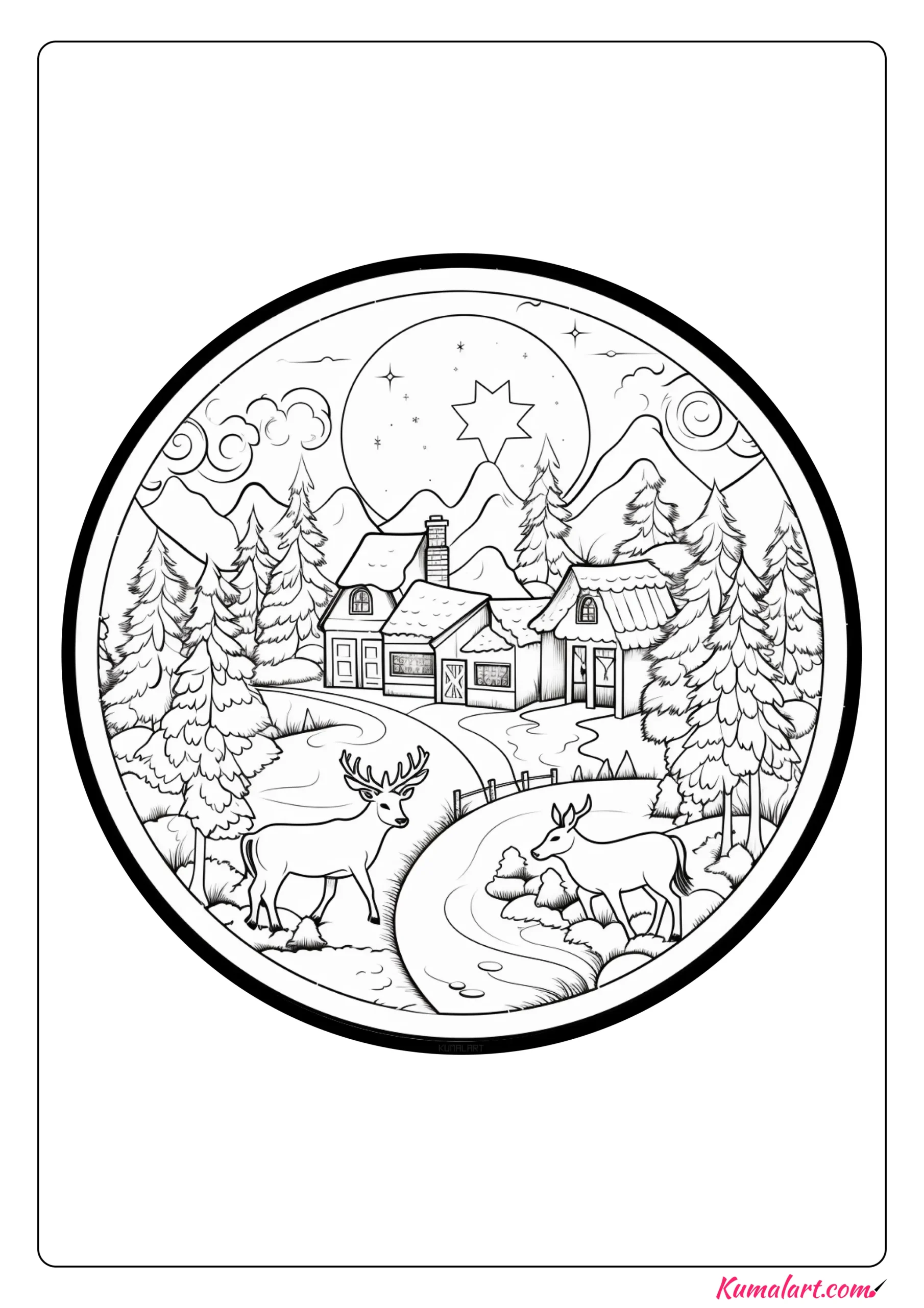 Mirthful Christmas Coloring Page