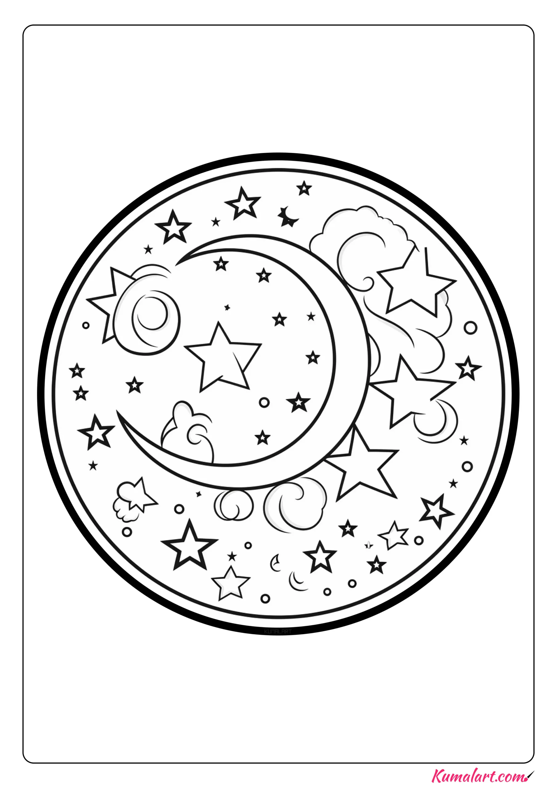Moon Mandala Coloring Page