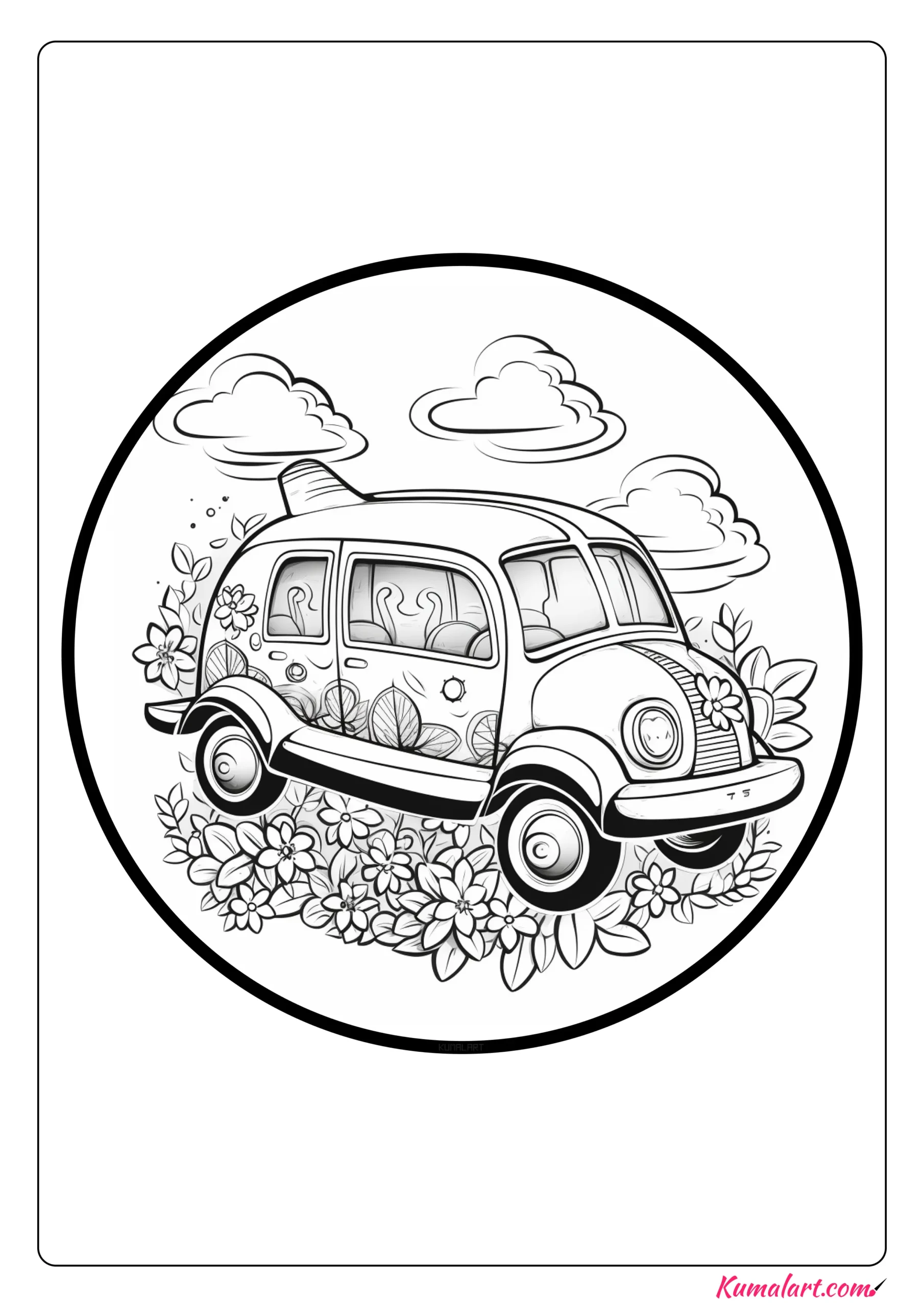 Musical Flying Car Coloring Page