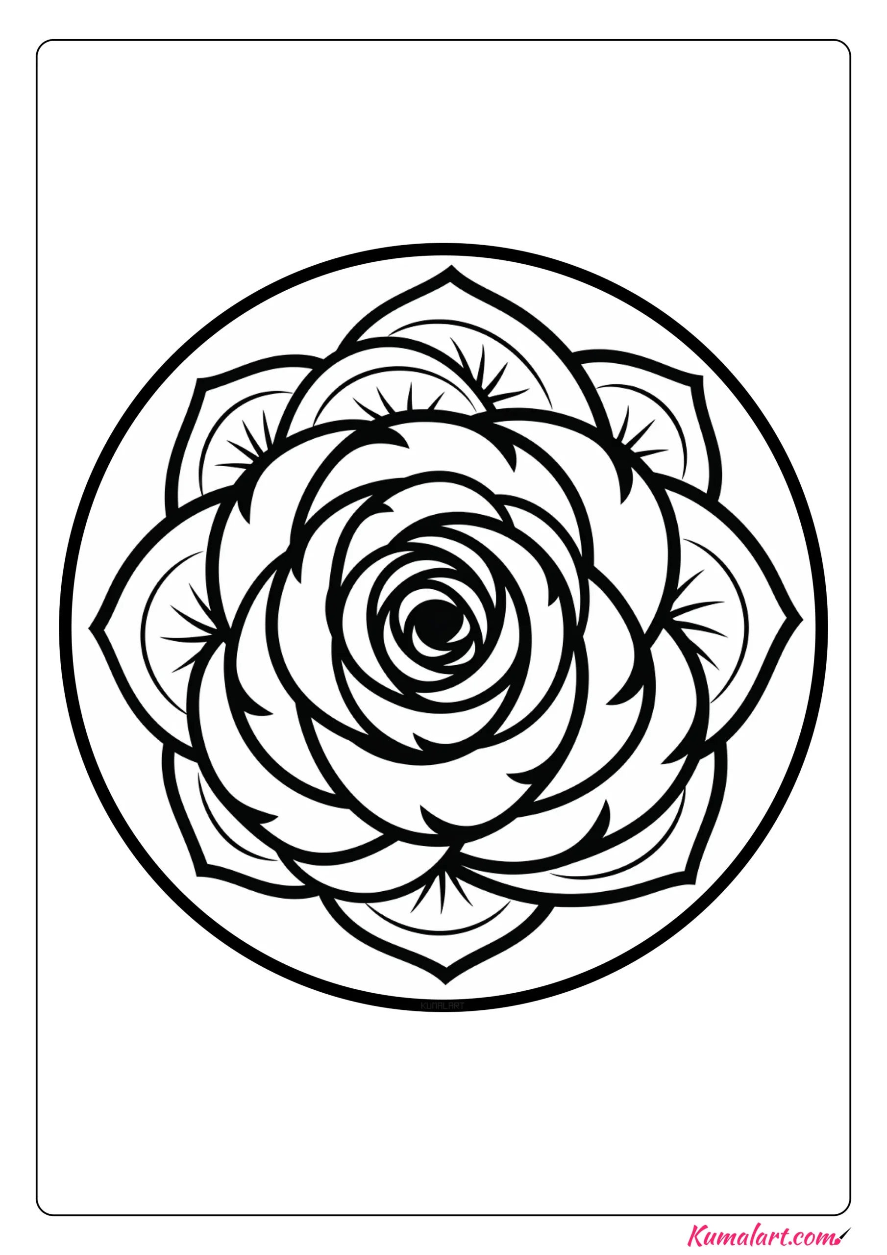 Musical Rose Coloring Page