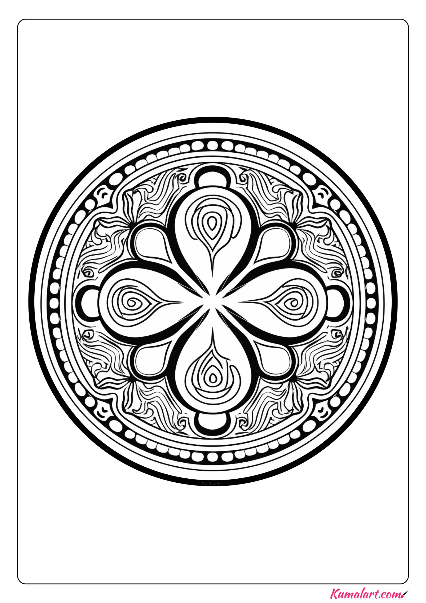Mystical Shamrock St Patrick’s Day Mandala Coloring Page