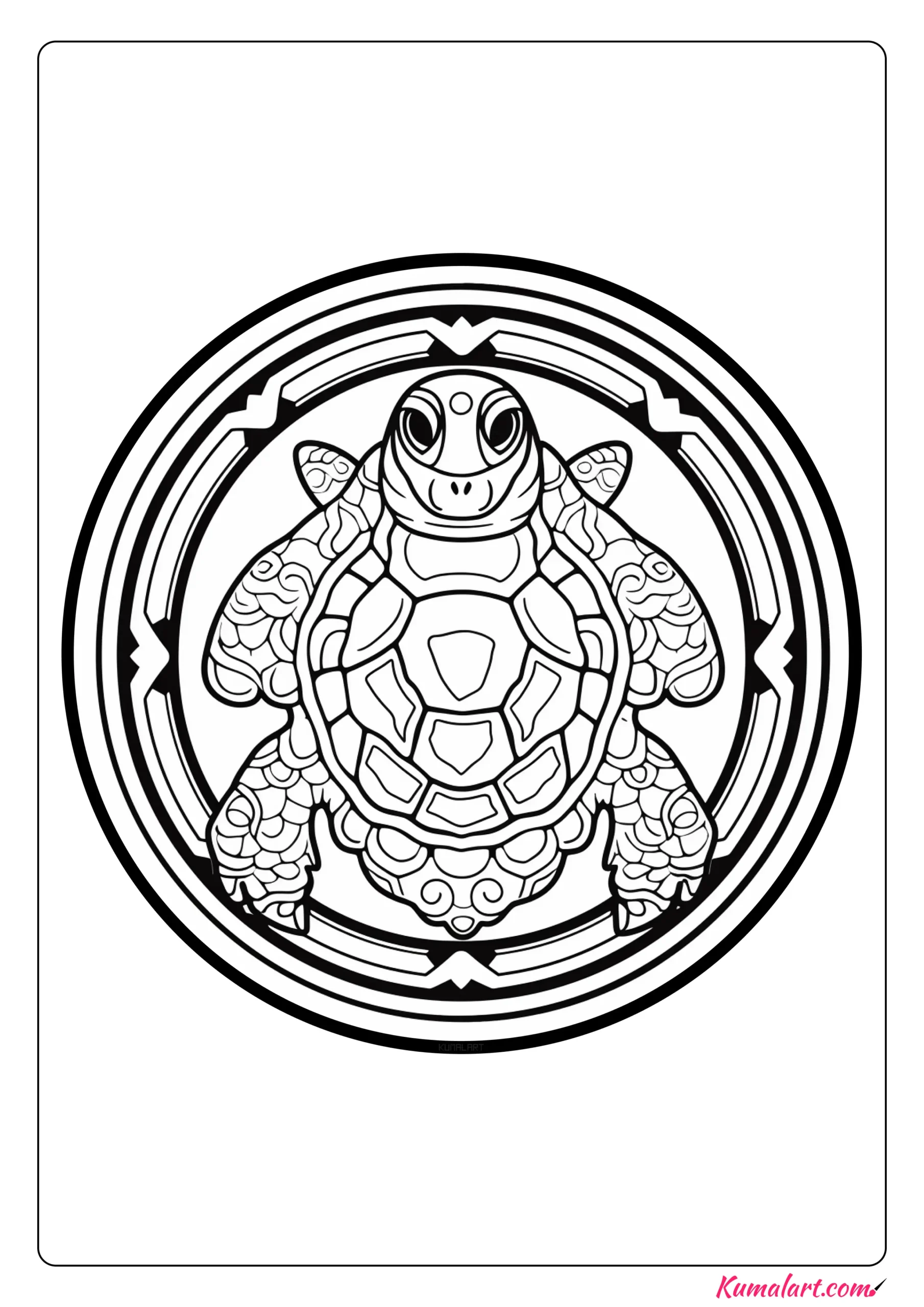 Ninja Turtle Mandala Coloring Page