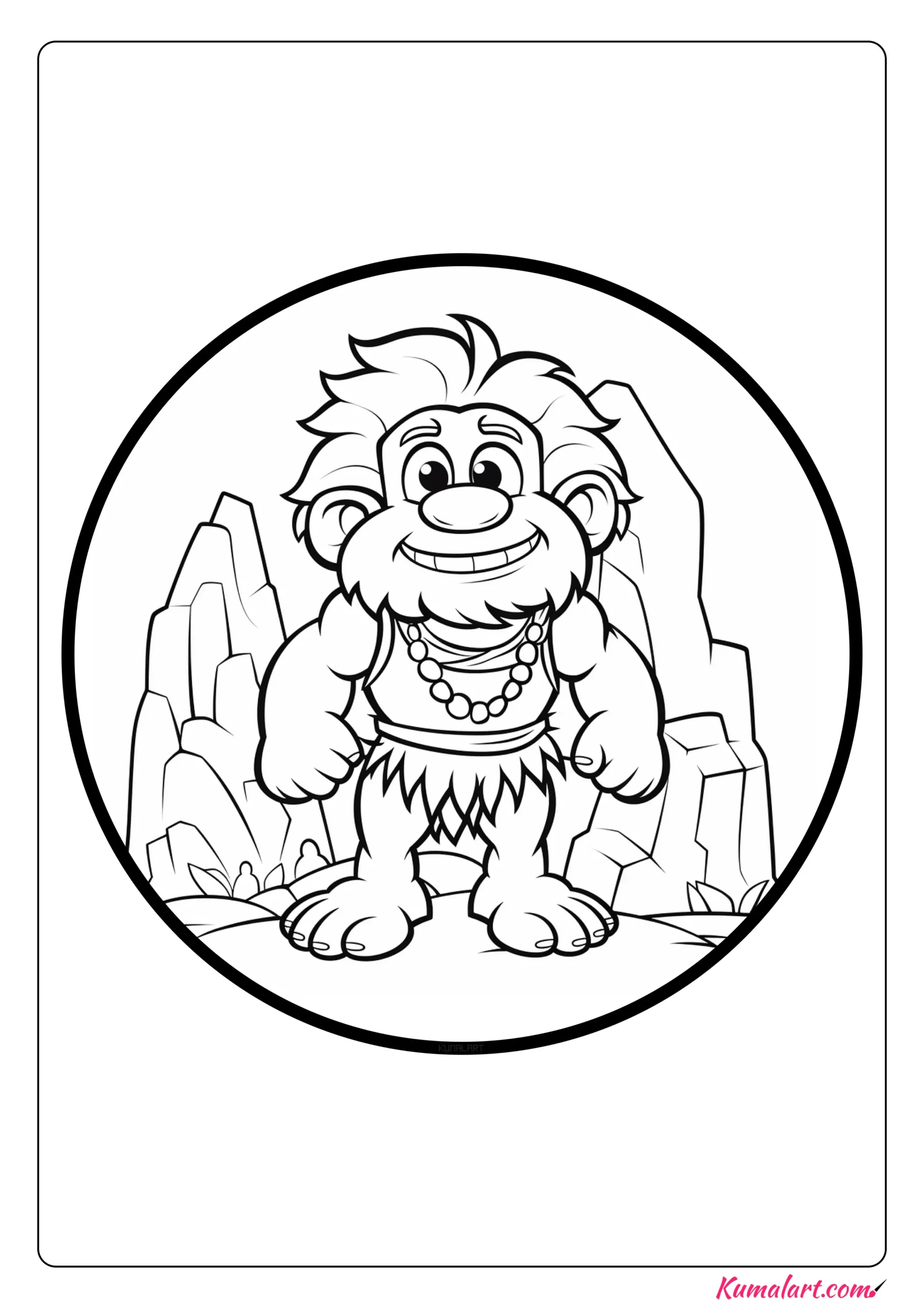 Ork the Caveman Coloring Page
