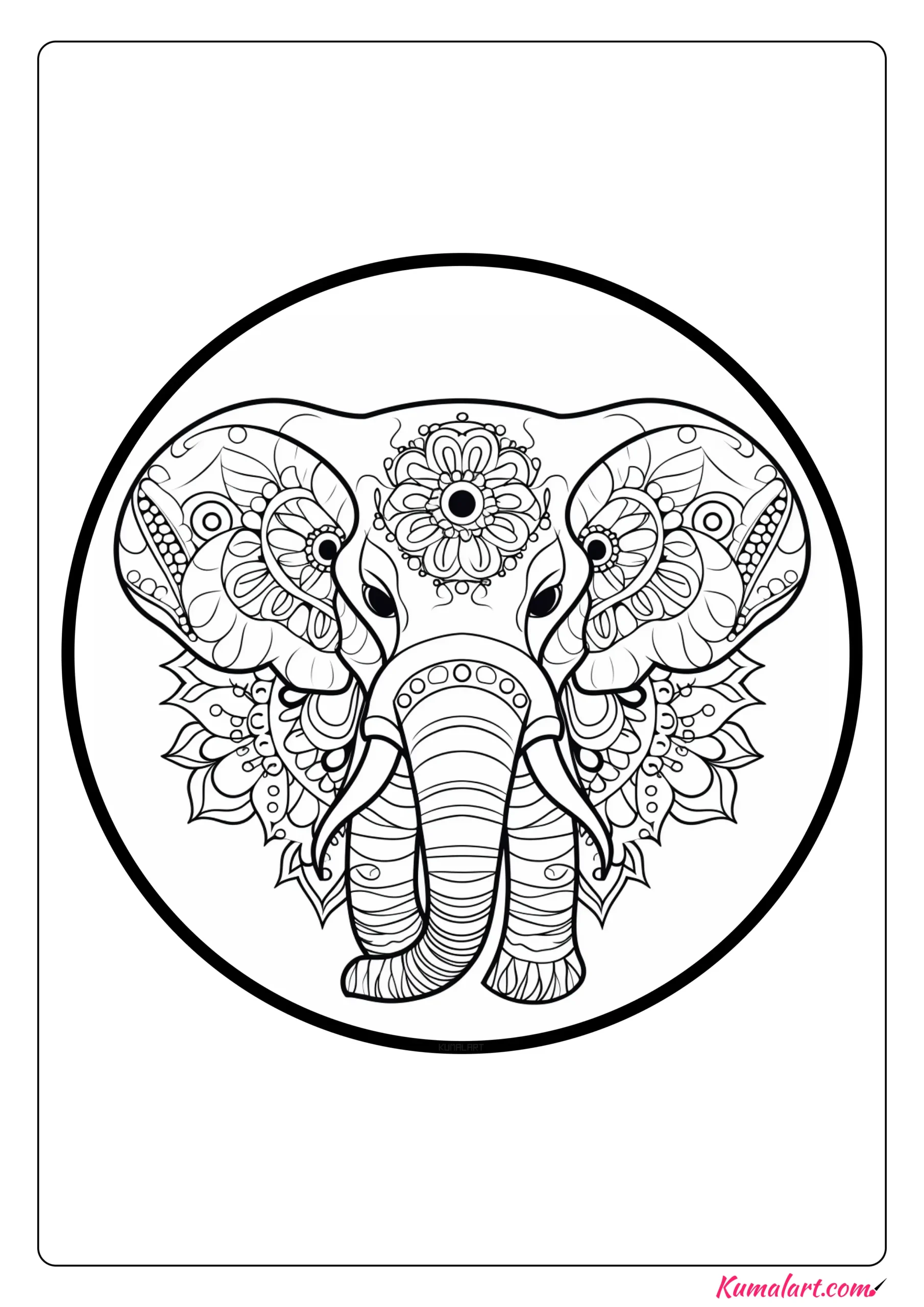 Oscar the Elephant Coloring Page
