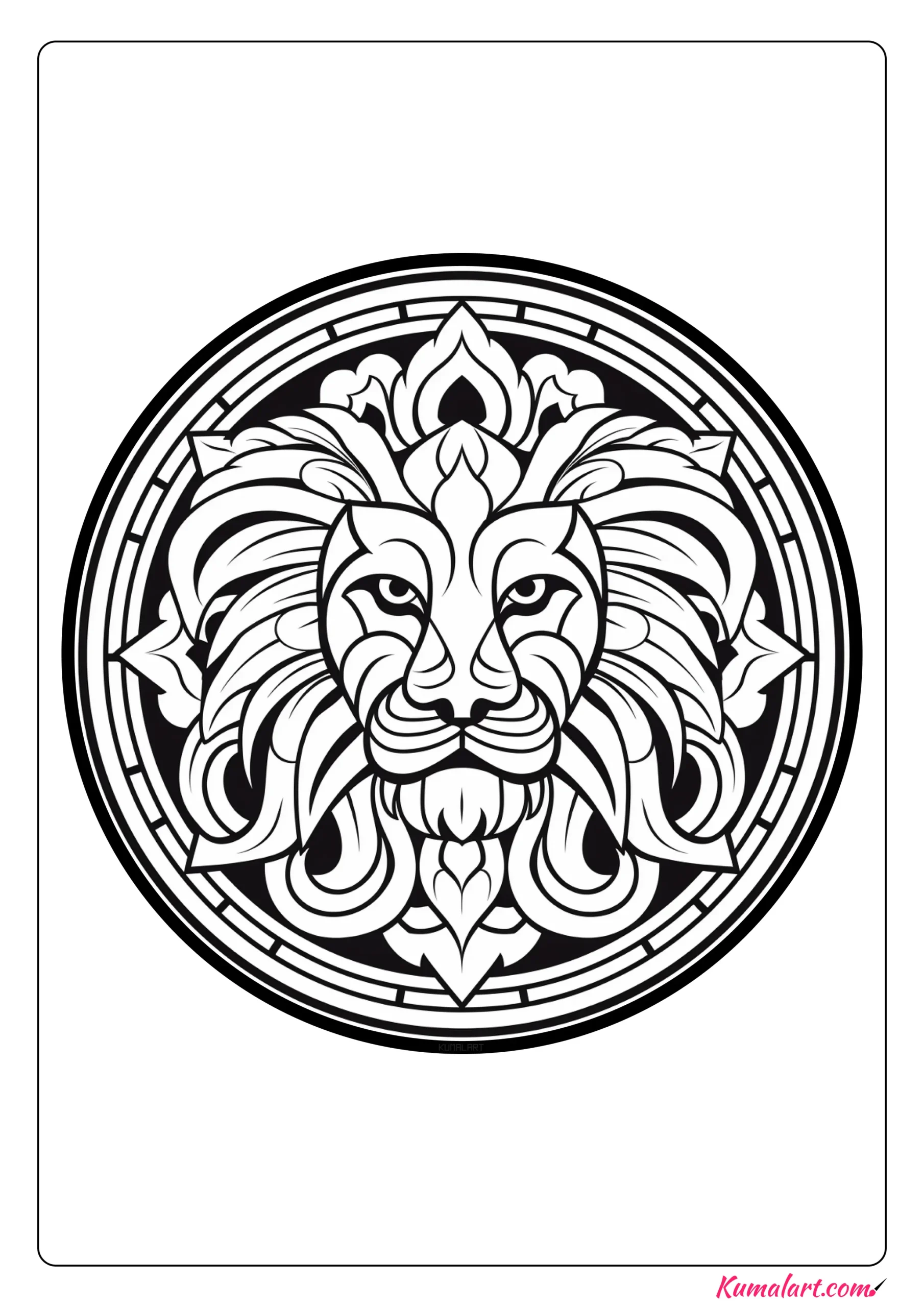 Patric the Lion Mandala Coloring Page