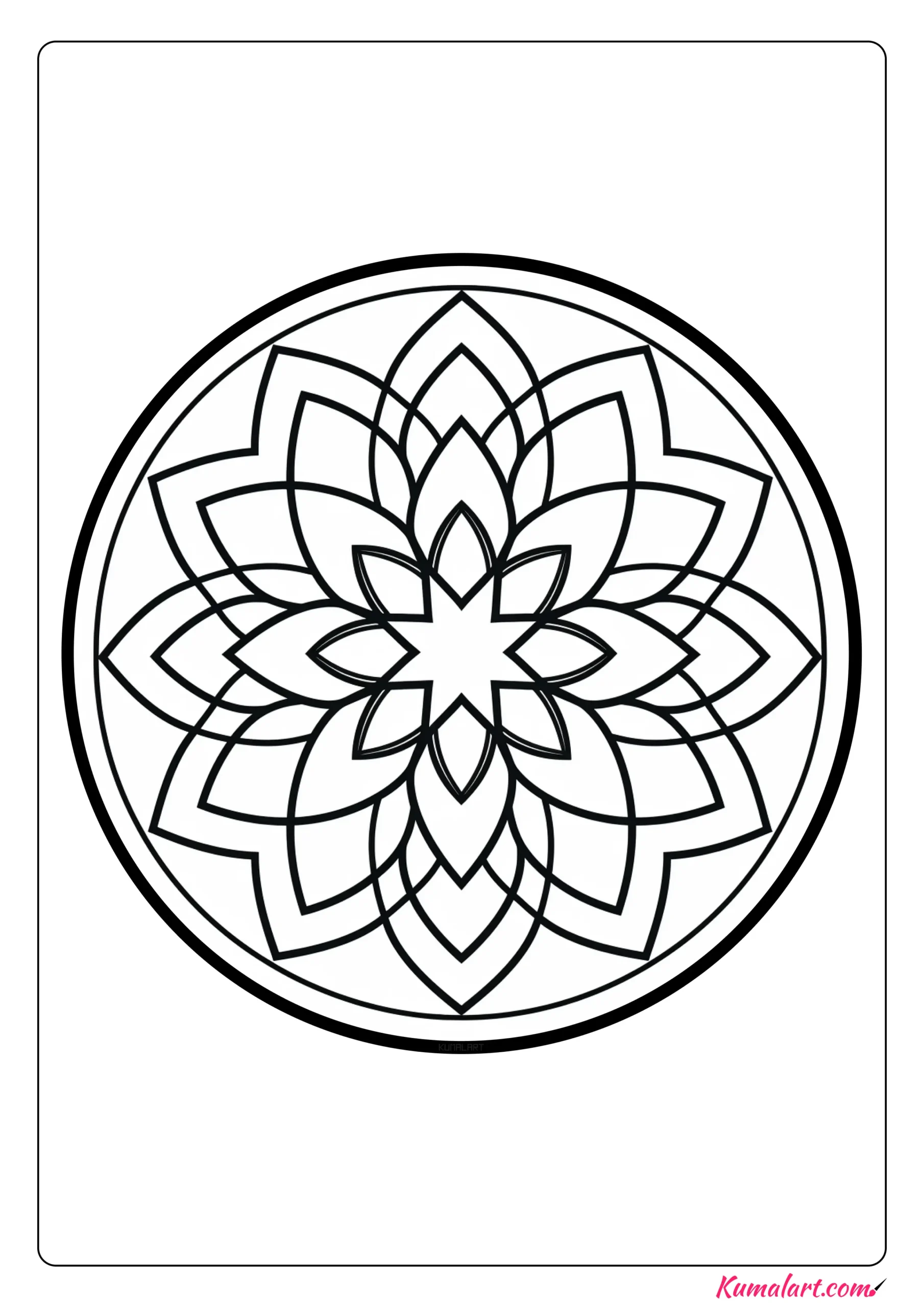 Petals Star Coloring Page