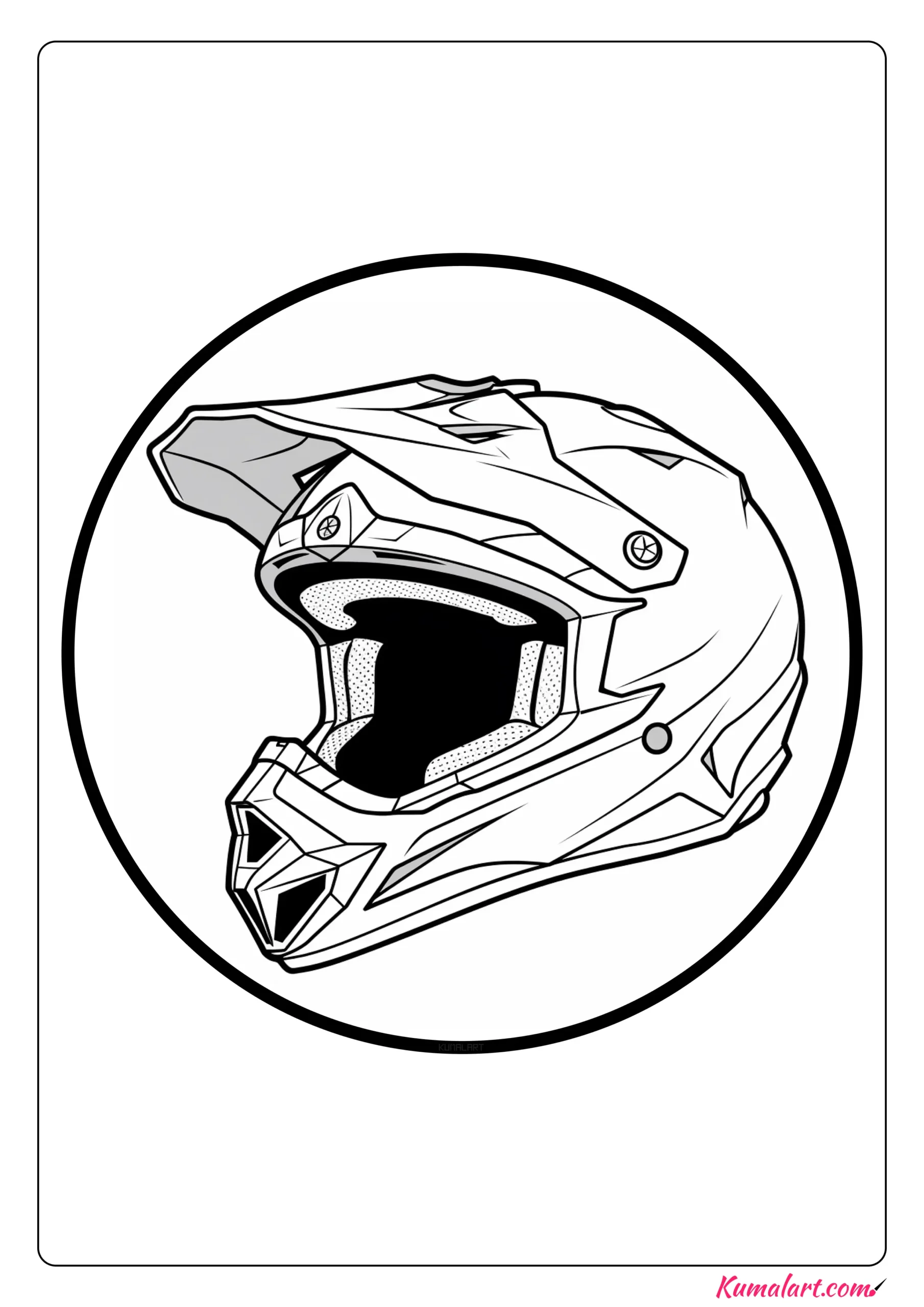 Plain Dirt Bike Helmet Coloring Page