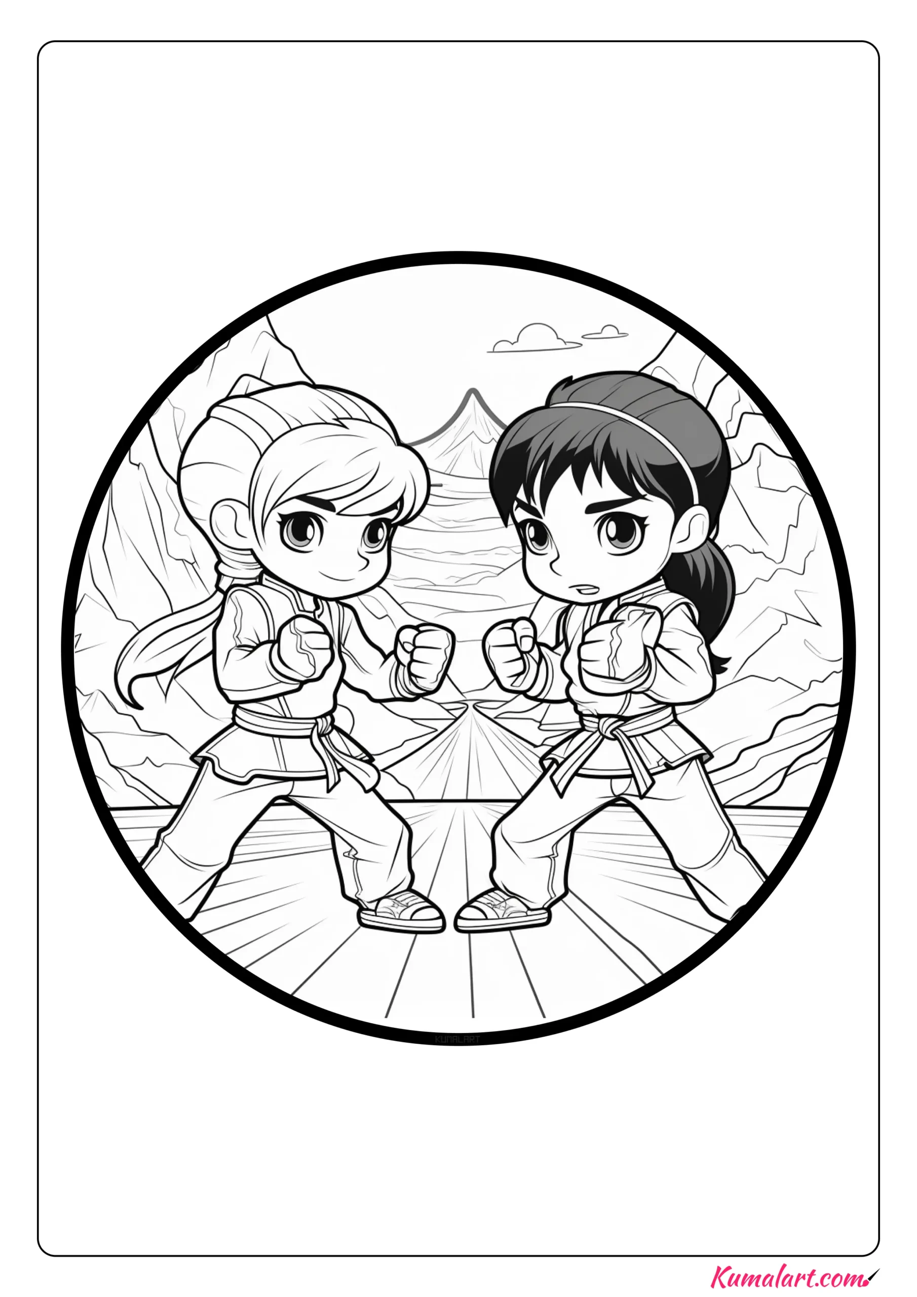 Powerful Jiu Jitsu Coloring Page