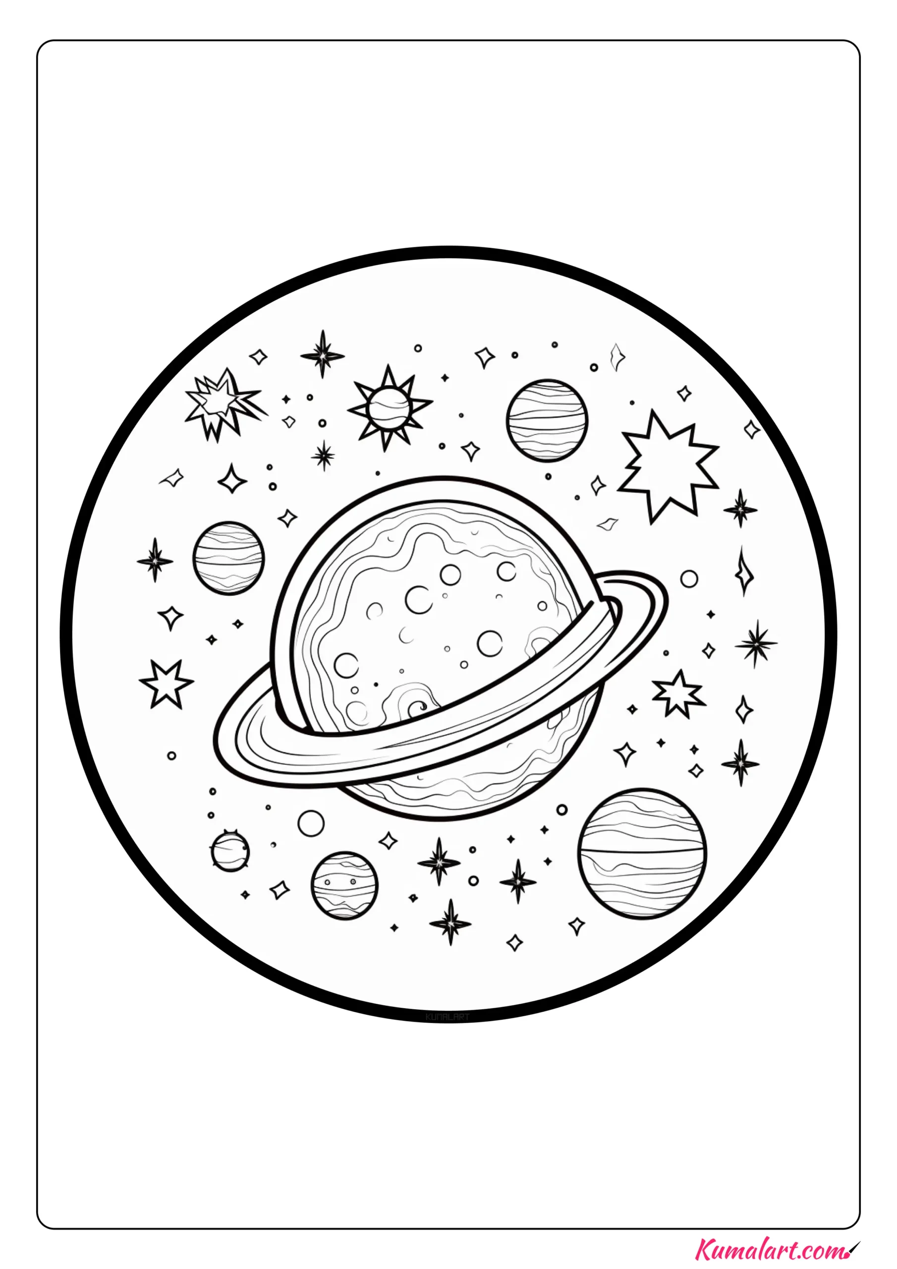 Quaoar Dwarf Planet Coloring Page