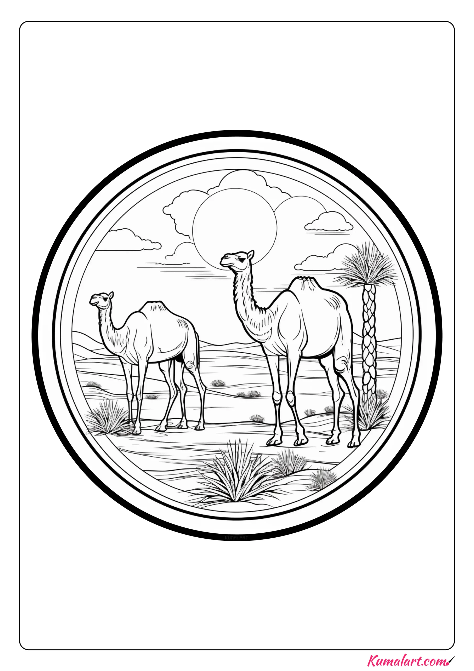 Sandy Desert Mandala Coloring Page