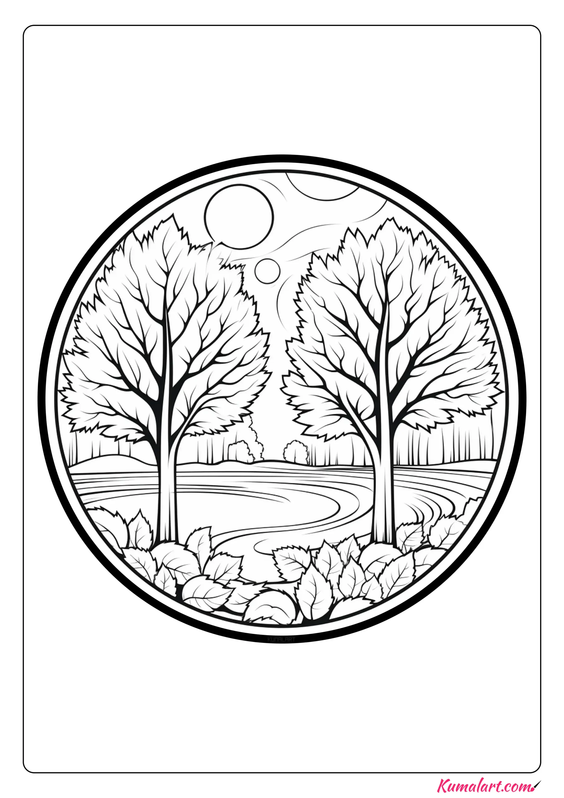 Scarlet Autumn Coloring Page