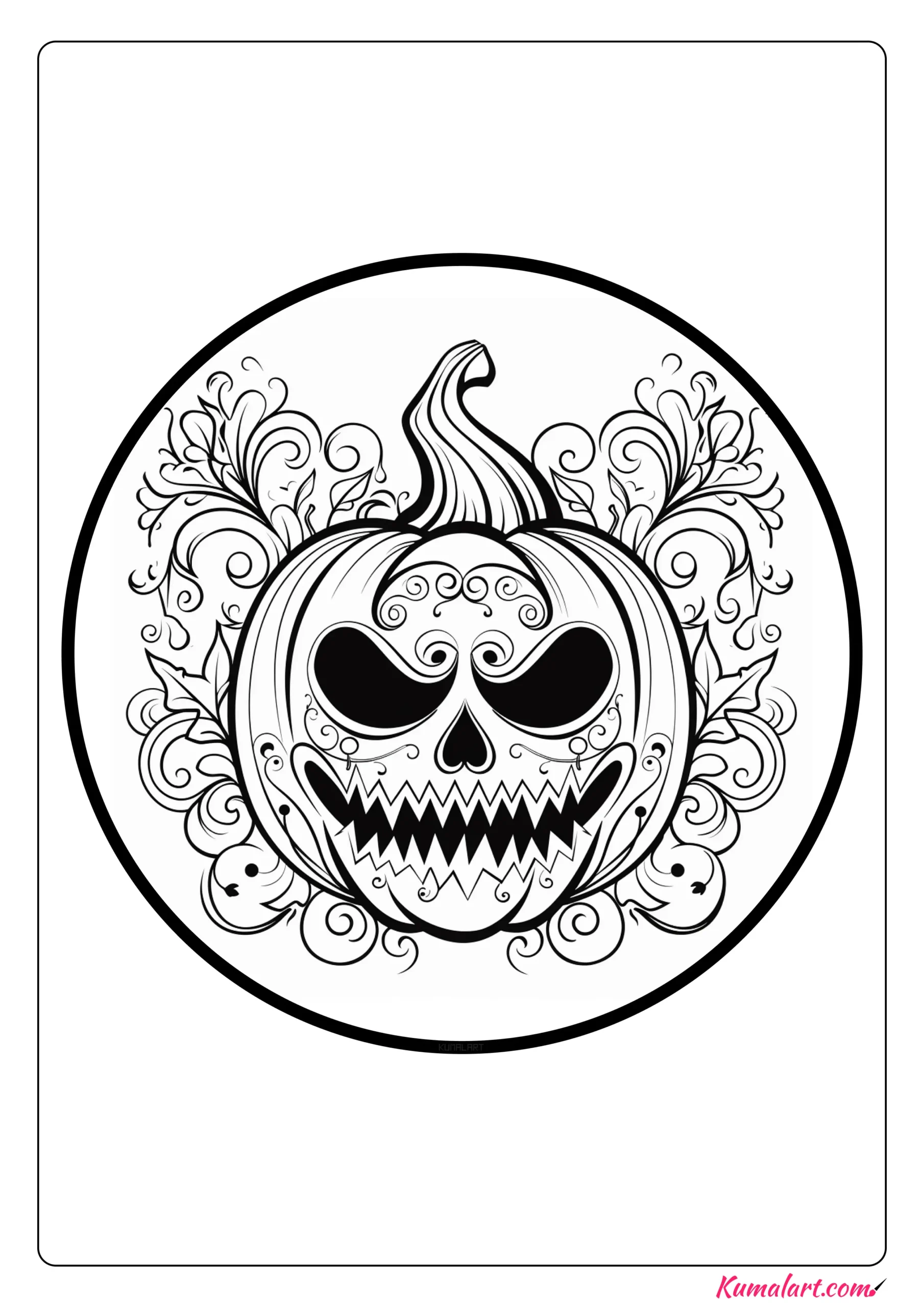 Scary Pumpkin Coloring Page