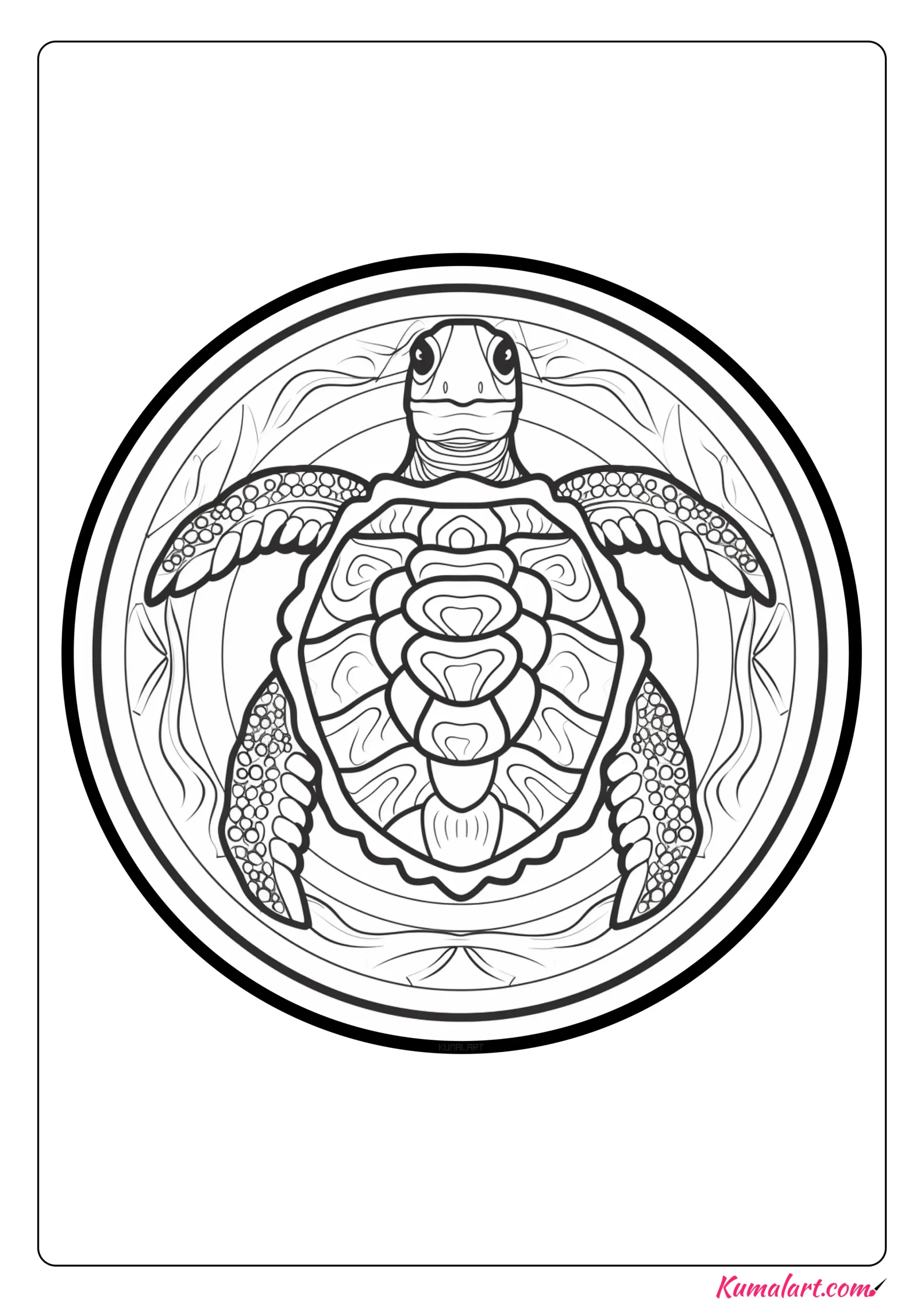 Sea Turtle Mandala Coloring Page