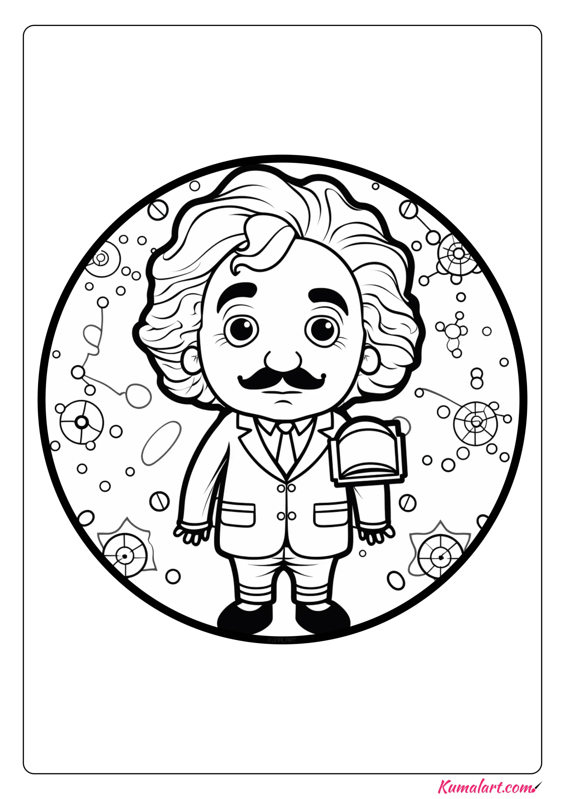 Sharpened Albert Einstein Coloring Page