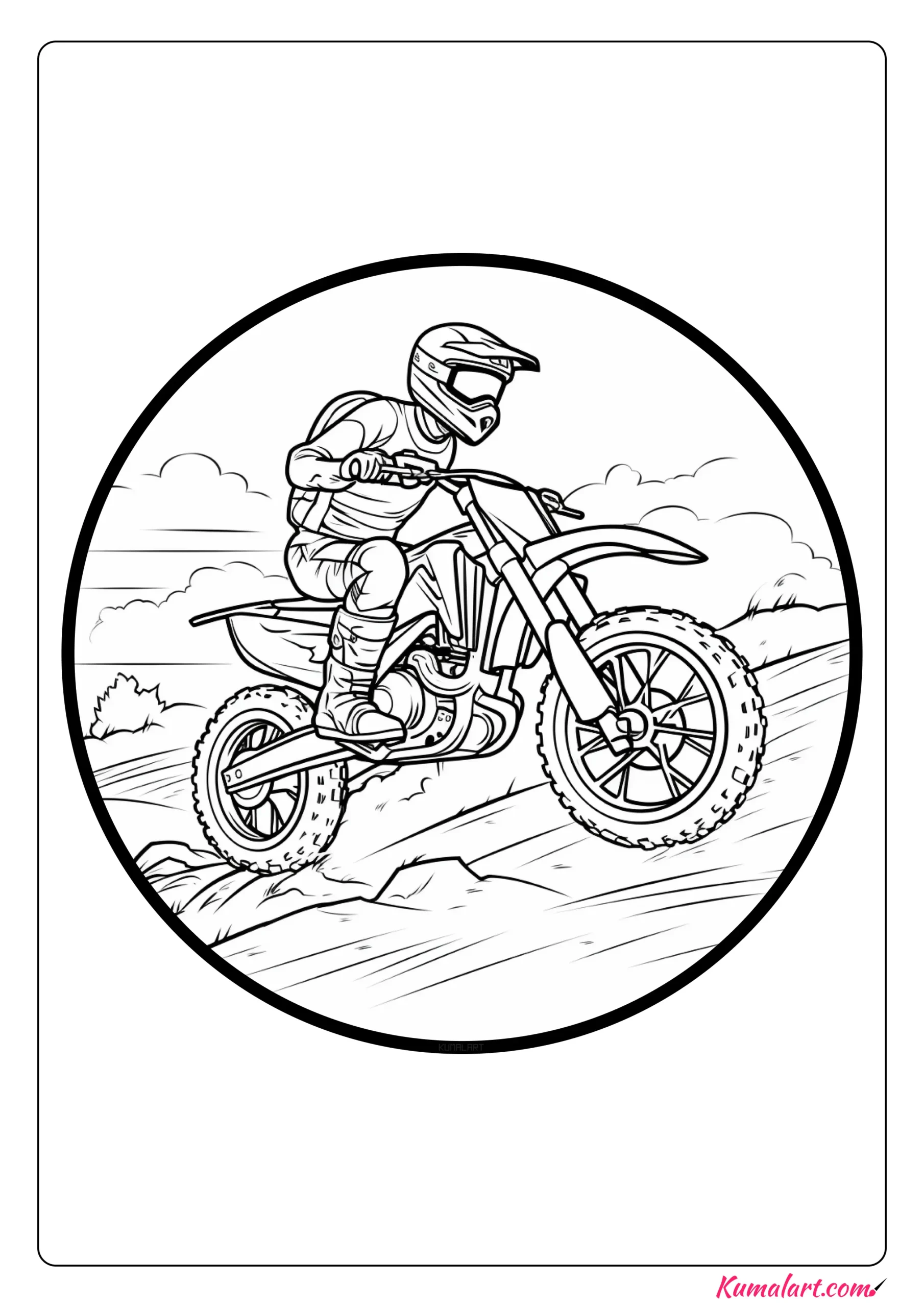 Spring Creek Motorcross Coloring Page
