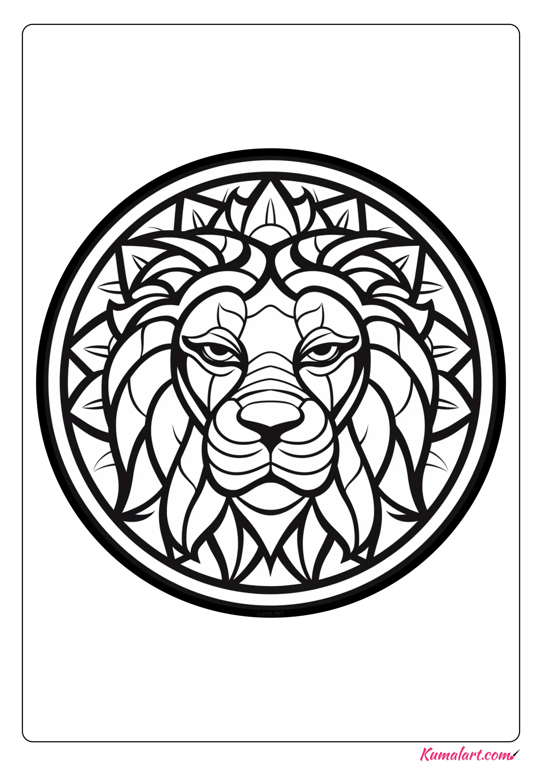 Steve the Lion Mandala Coloring Page