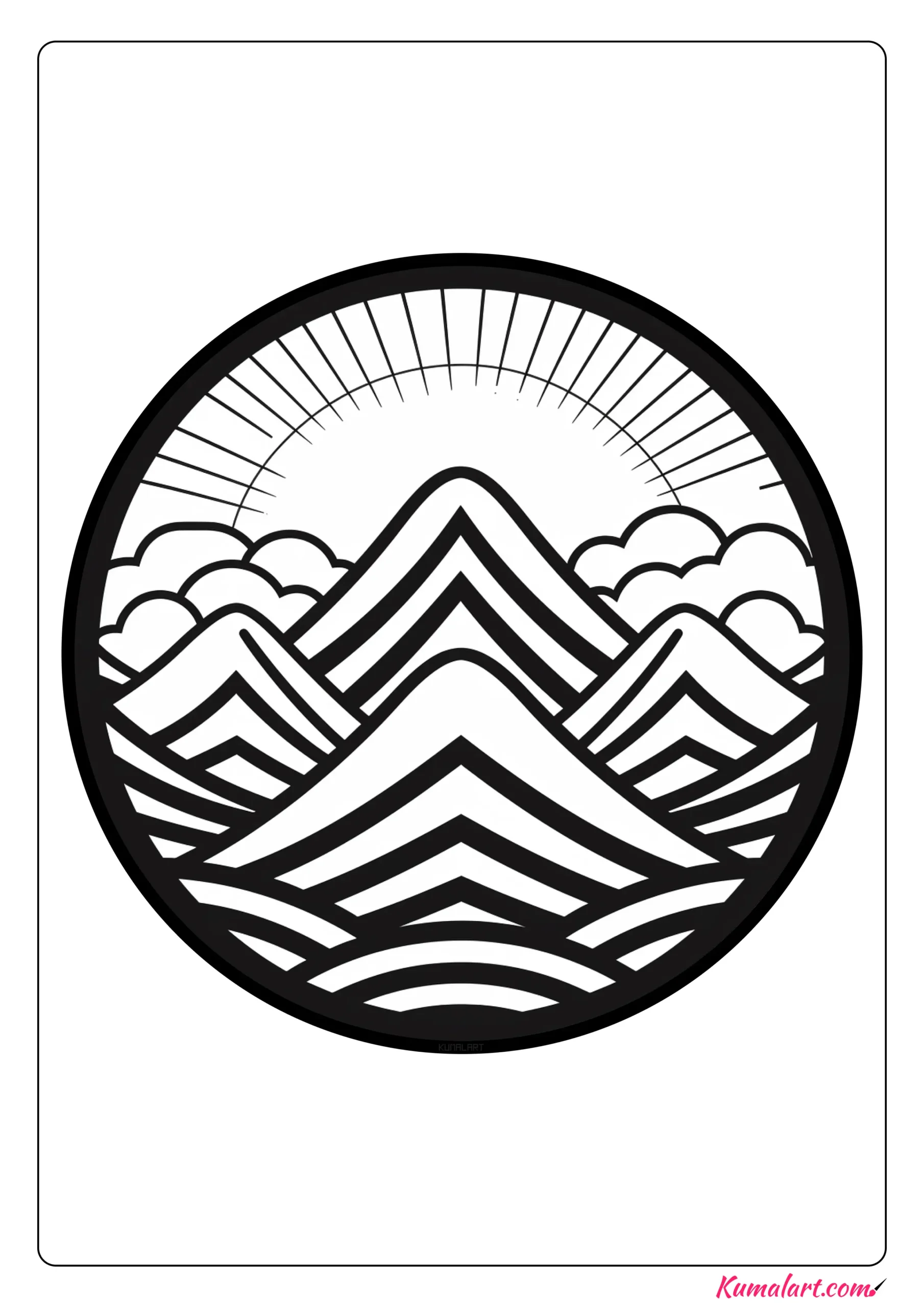 Stoic Mountain Mandala Coloring Page