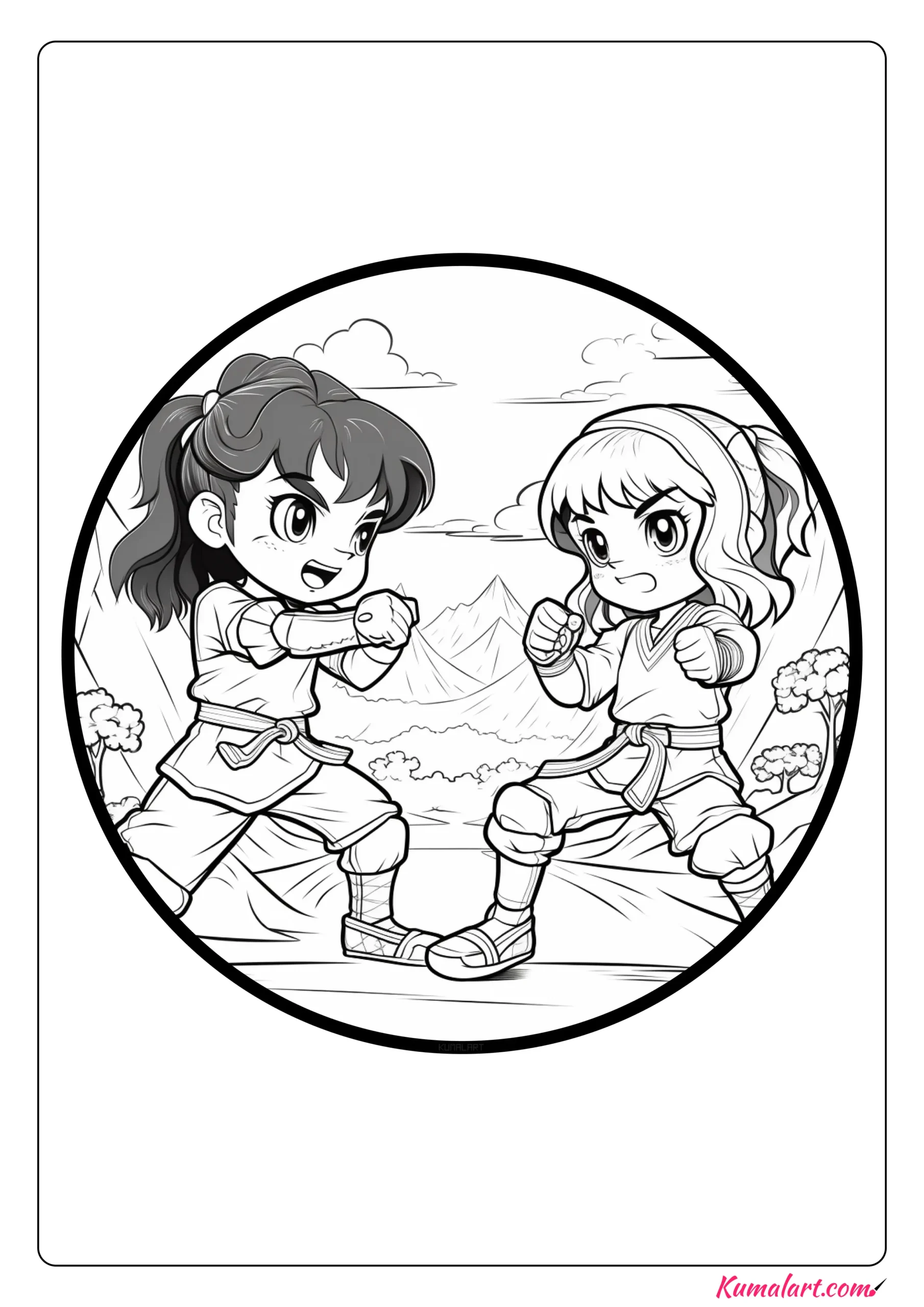 Strong Jiu Jitsu Coloring Page