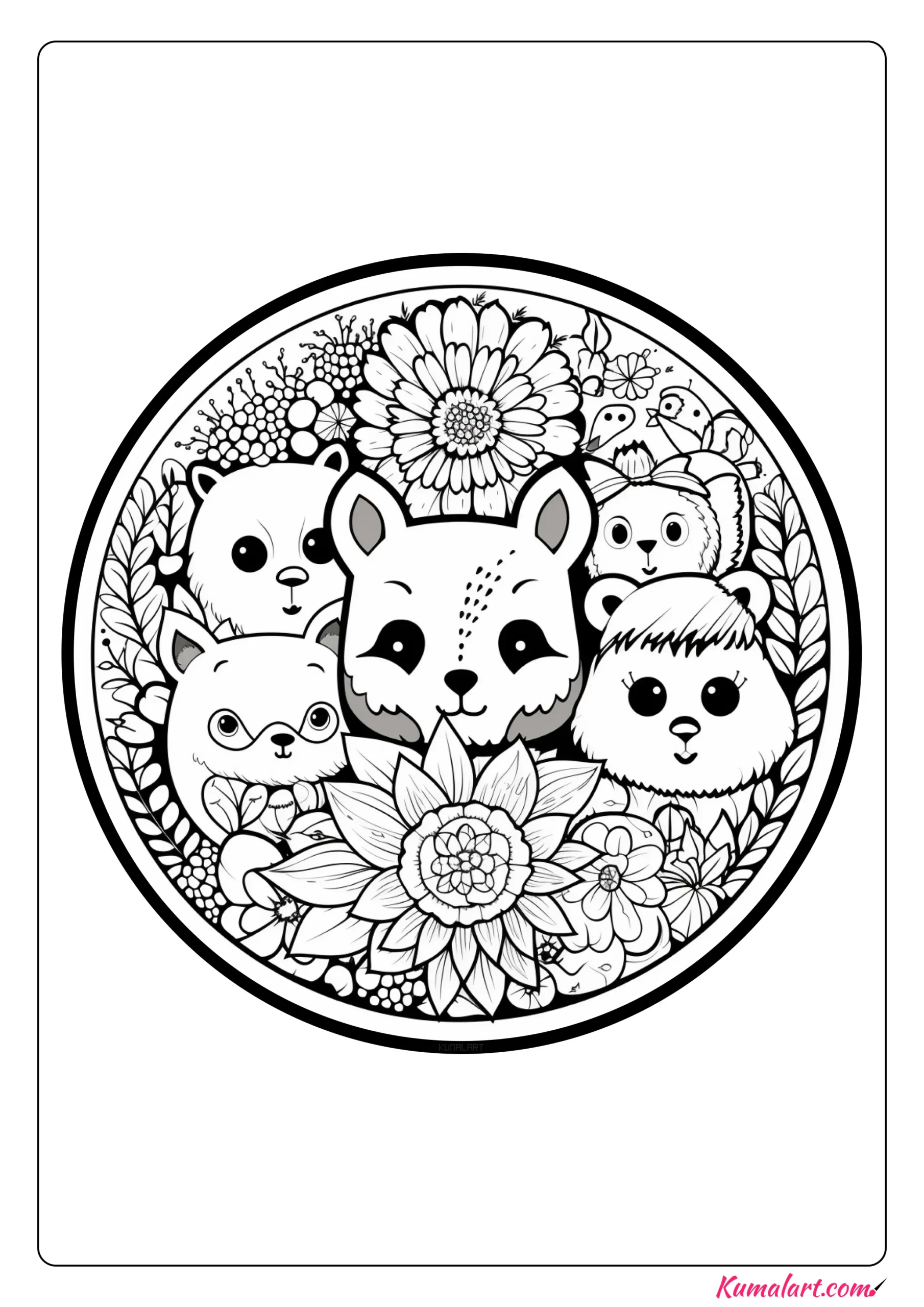 Stunning Cute Mandala Coloring Page
