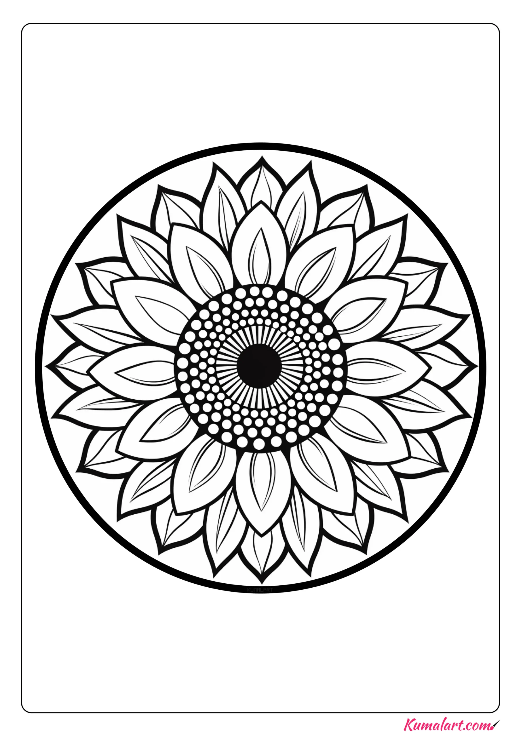 Sunny Sunflower Coloring Page