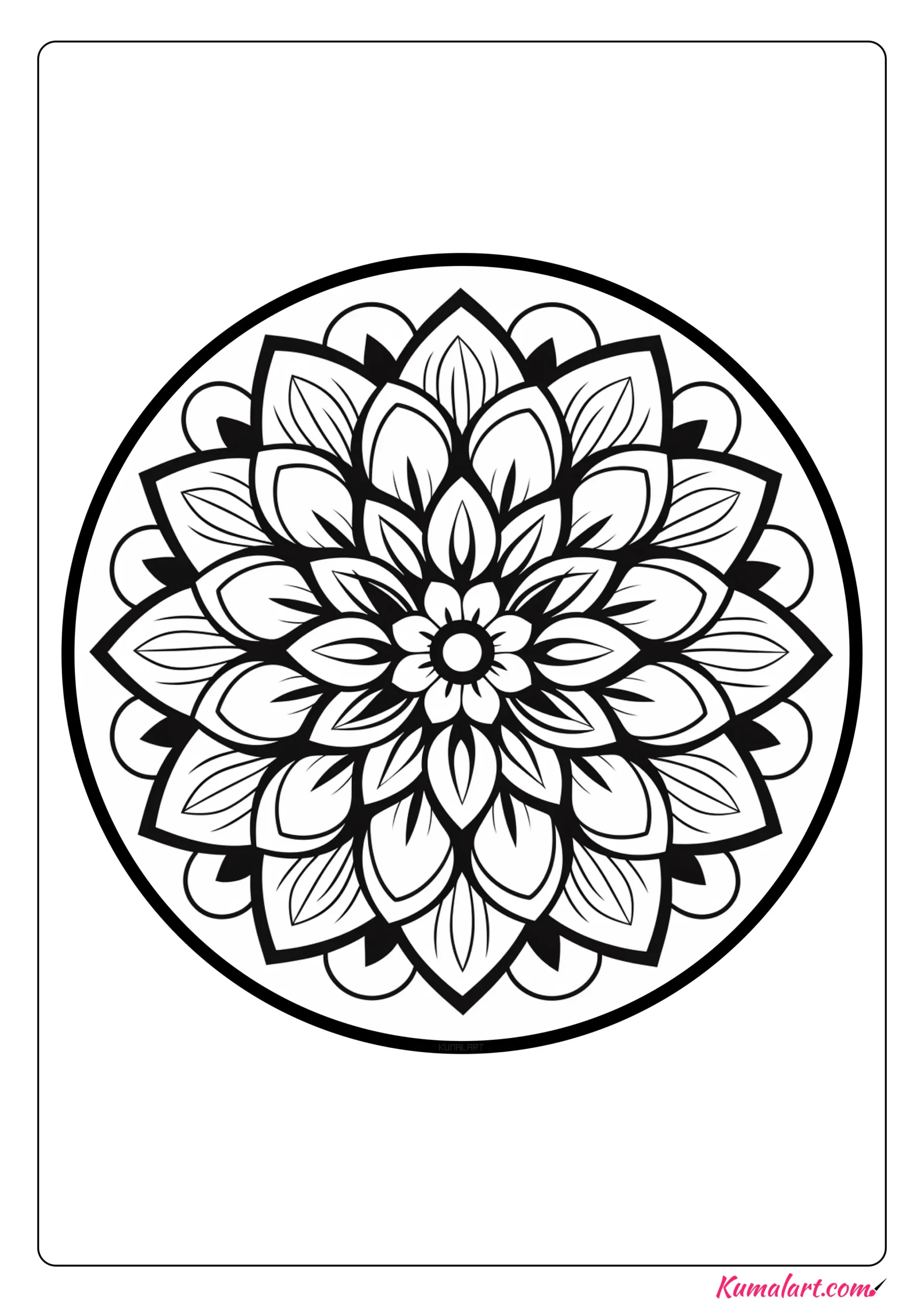 Trance Floral Mandala Coloring Page
