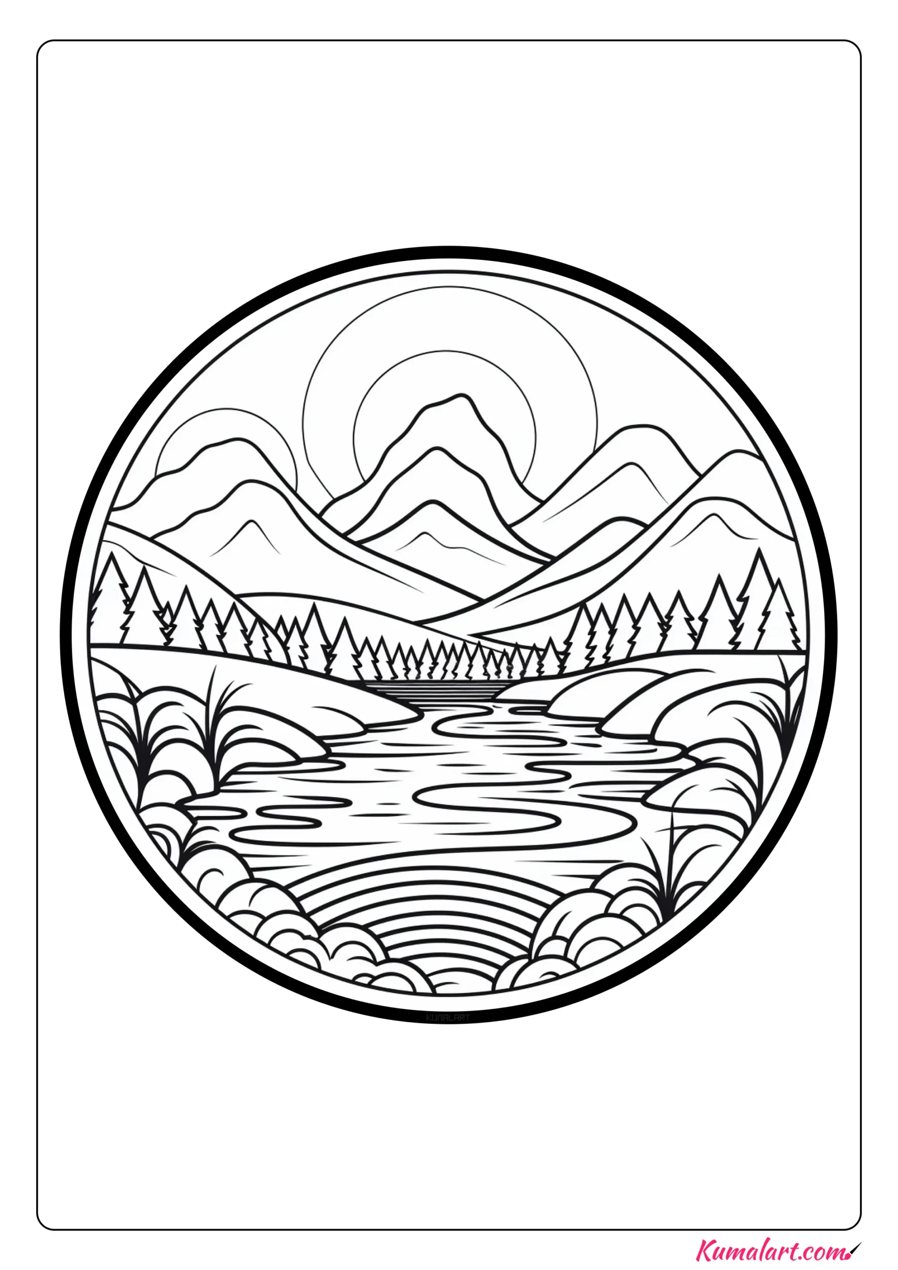 Trance River Mandala Coloring Page