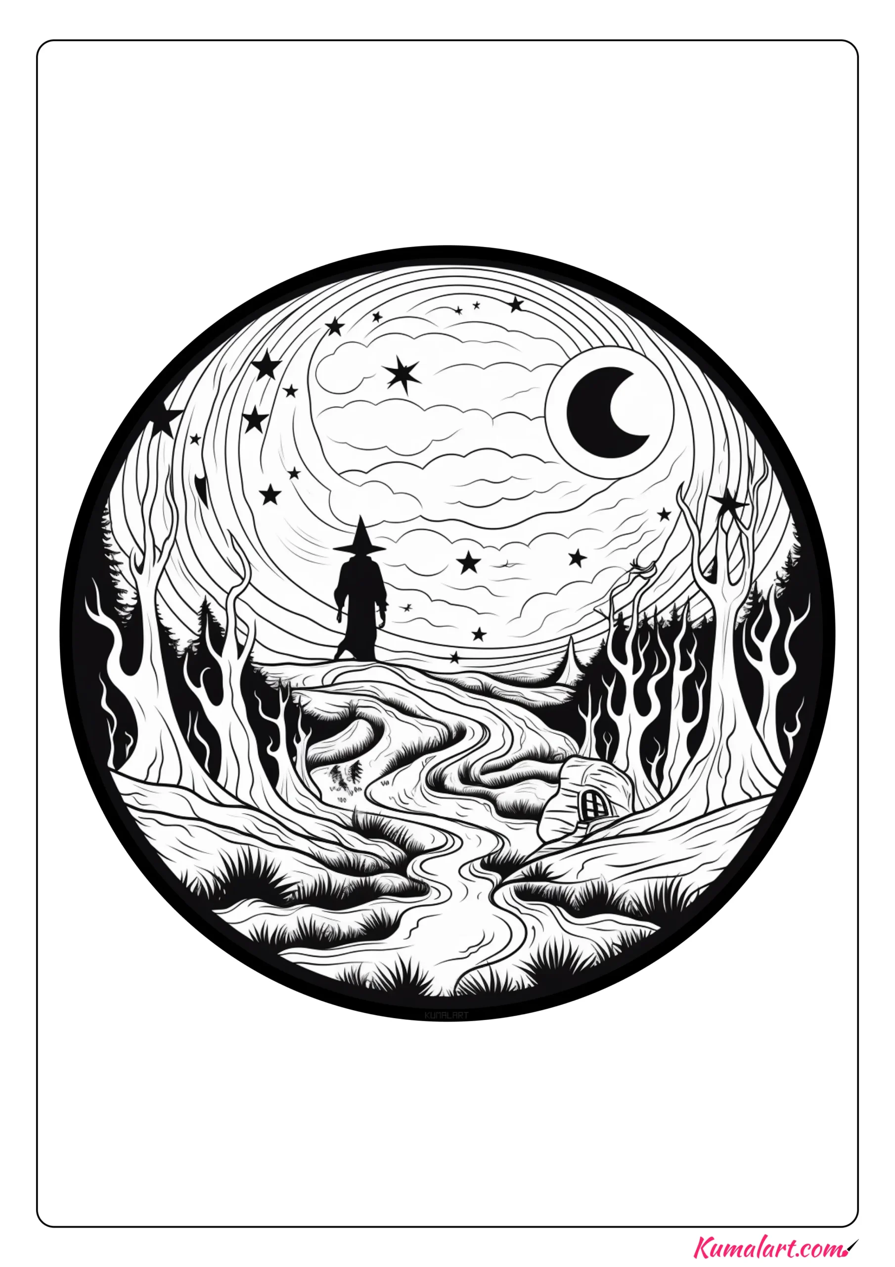 Unspeakable Halloween Mandala Coloring Page