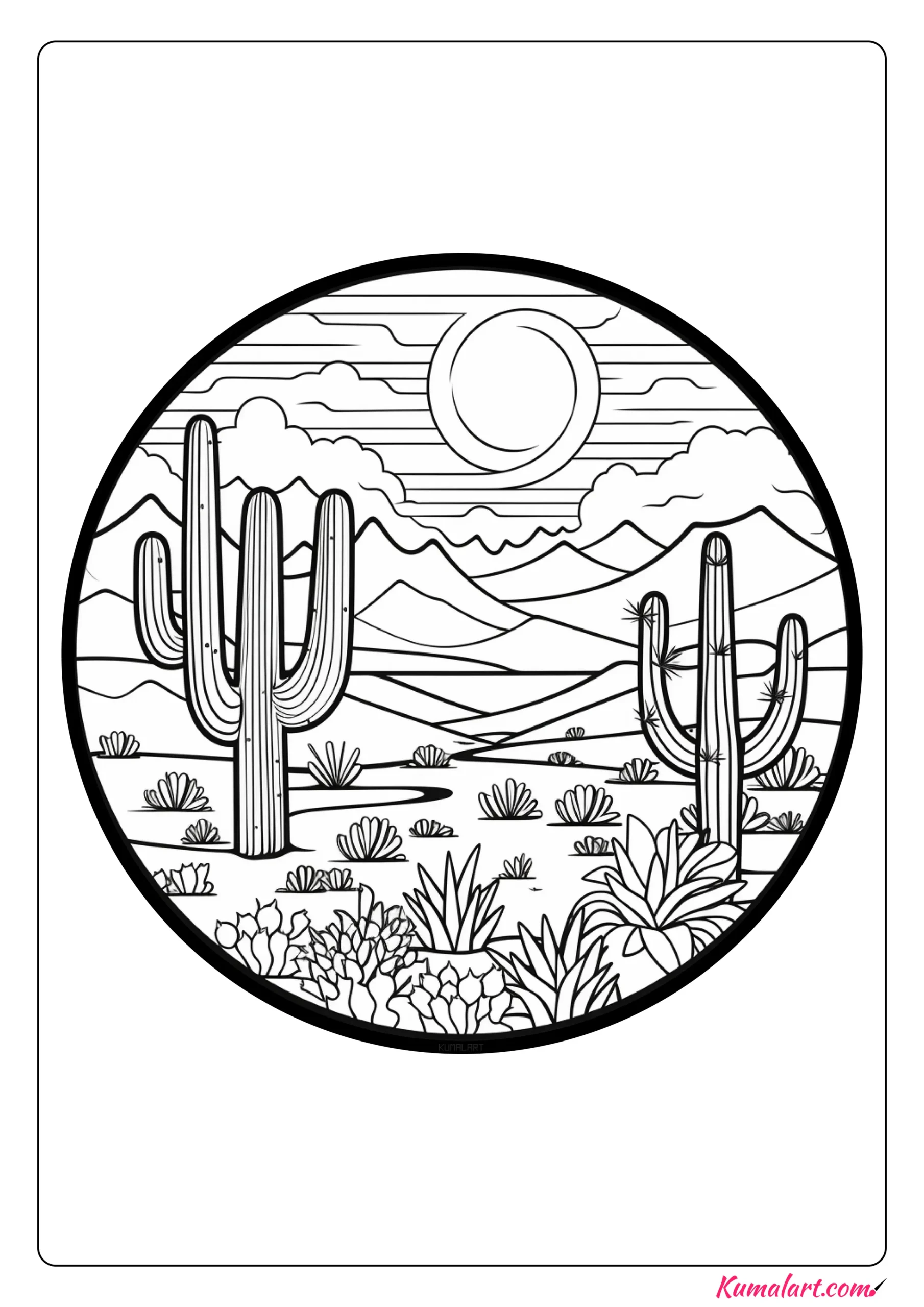 Vast Desert Coloring Page