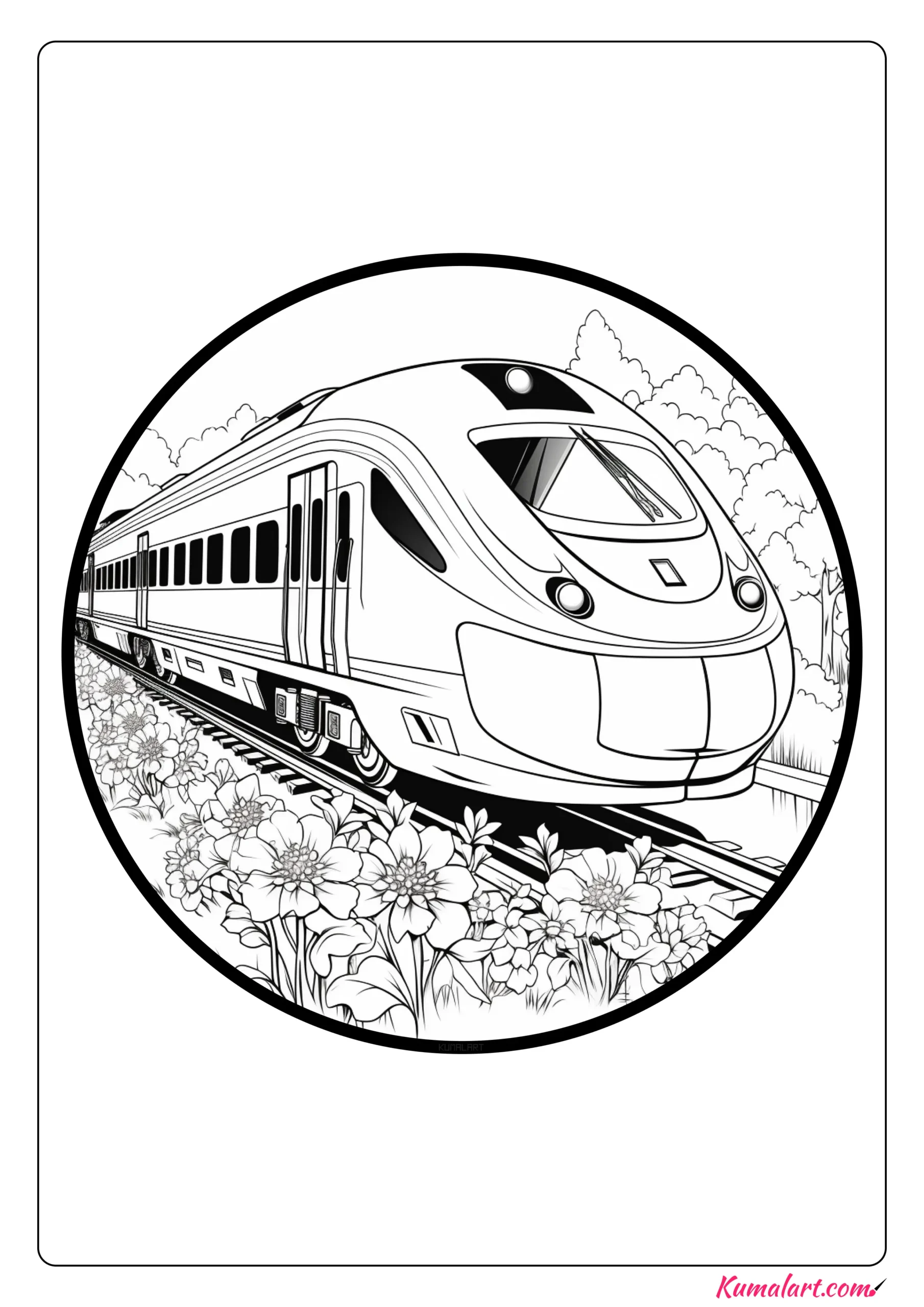 Whirlwind Bullet Train Coloring Page
