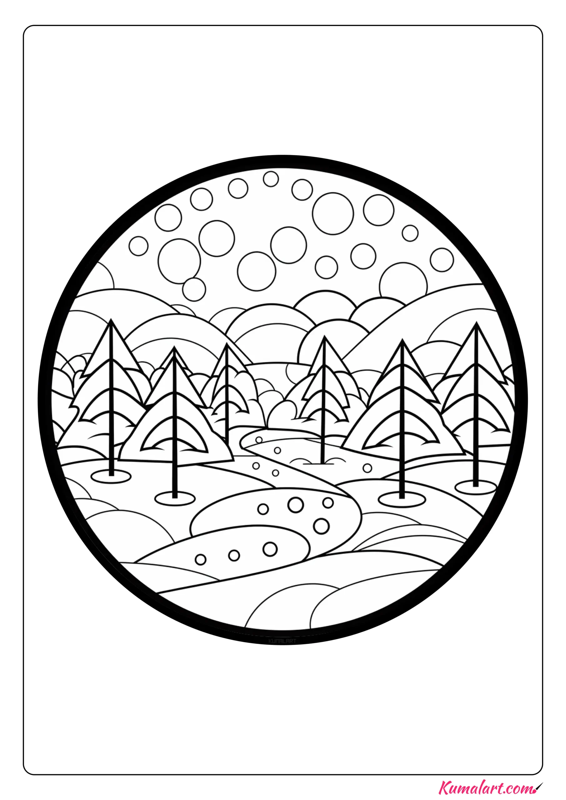 Wintry Winter Coloring Page