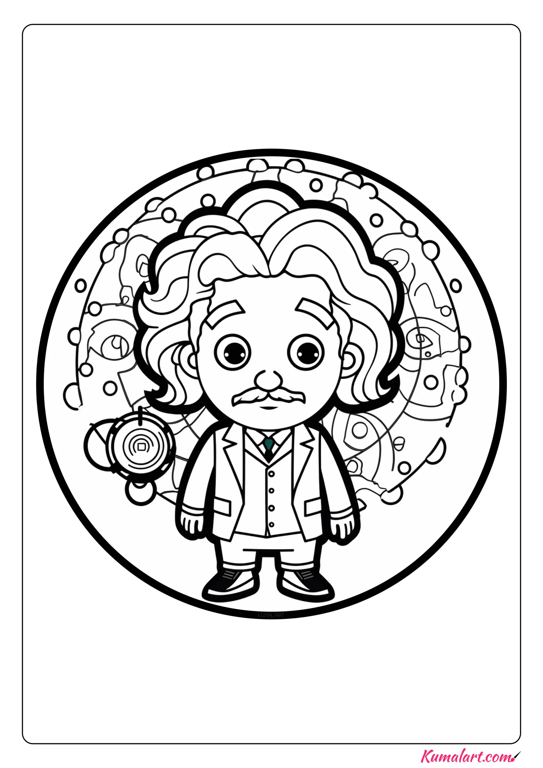Wise Albert Einstein Coloring Page