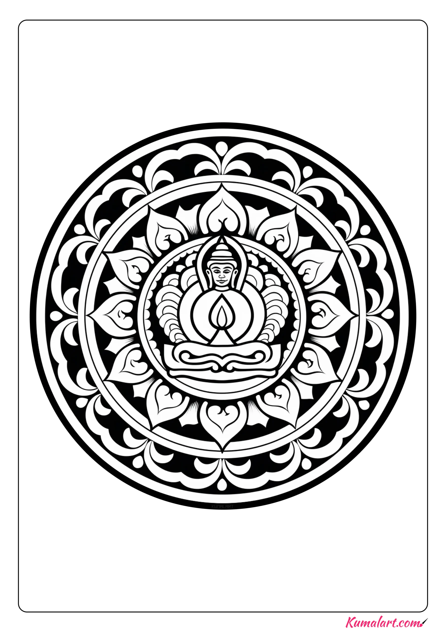 Wise Buddhist Coloring Page