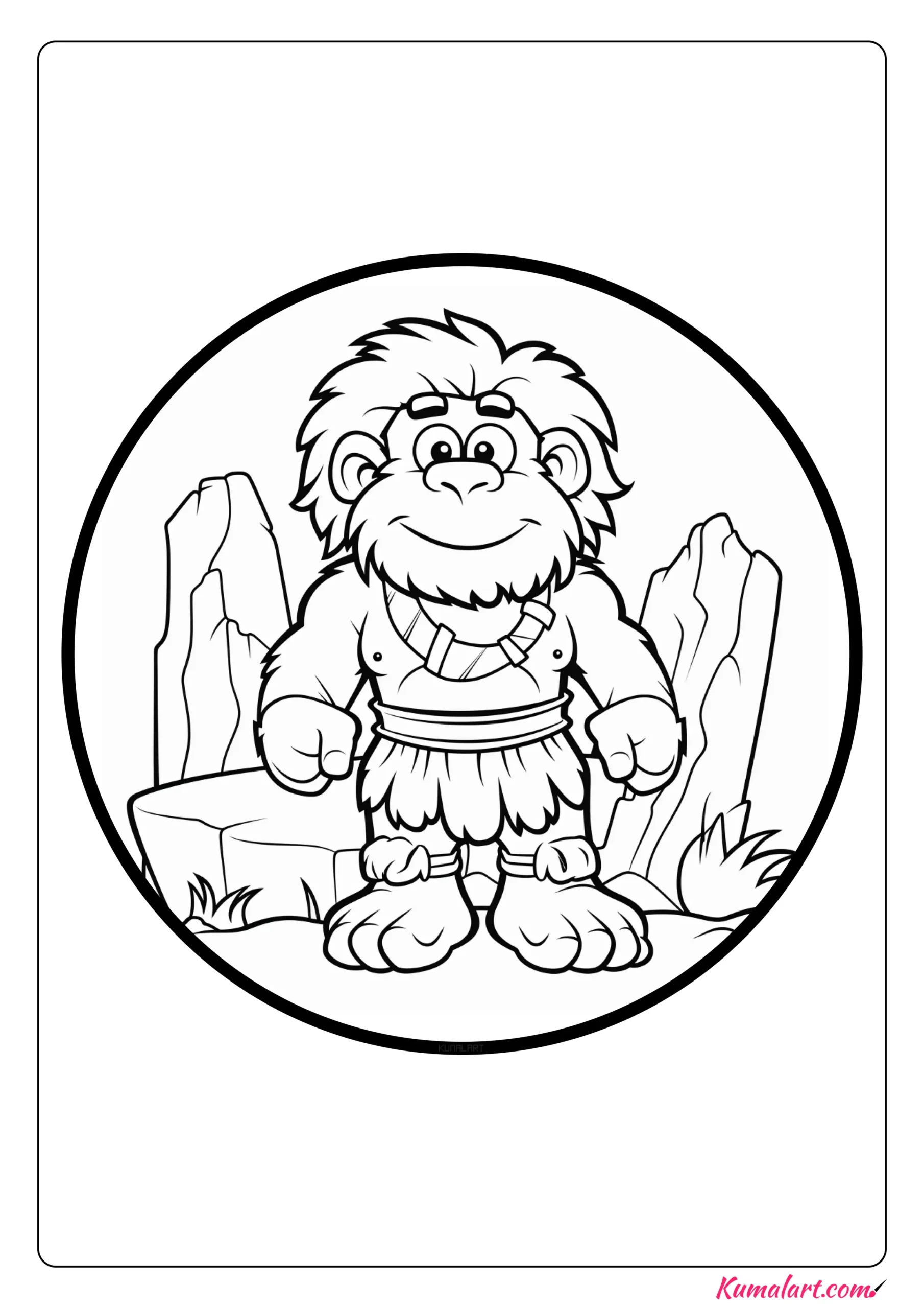 Yarg the Caveman Coloring Page