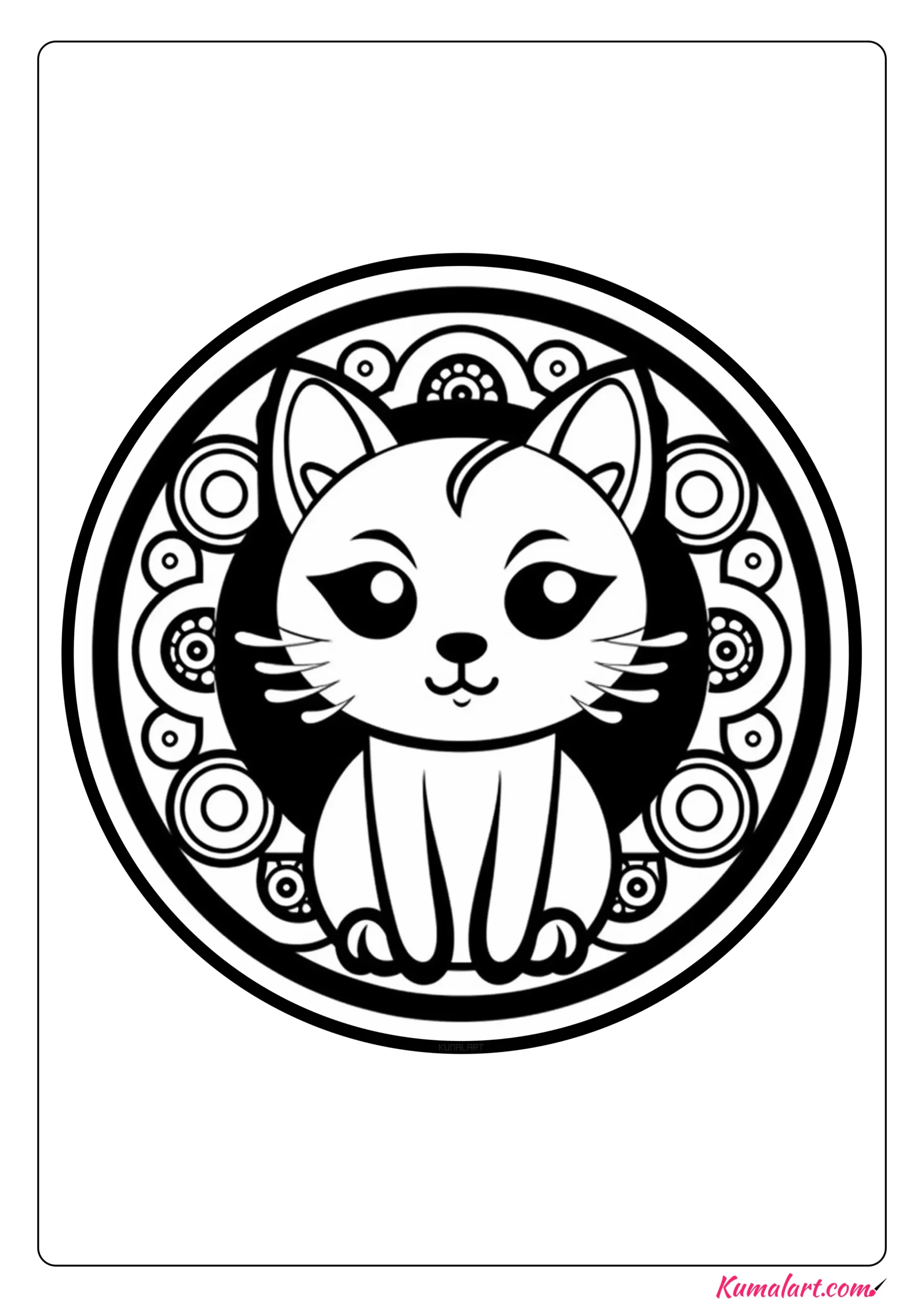 Zara the Cat Coloring Page