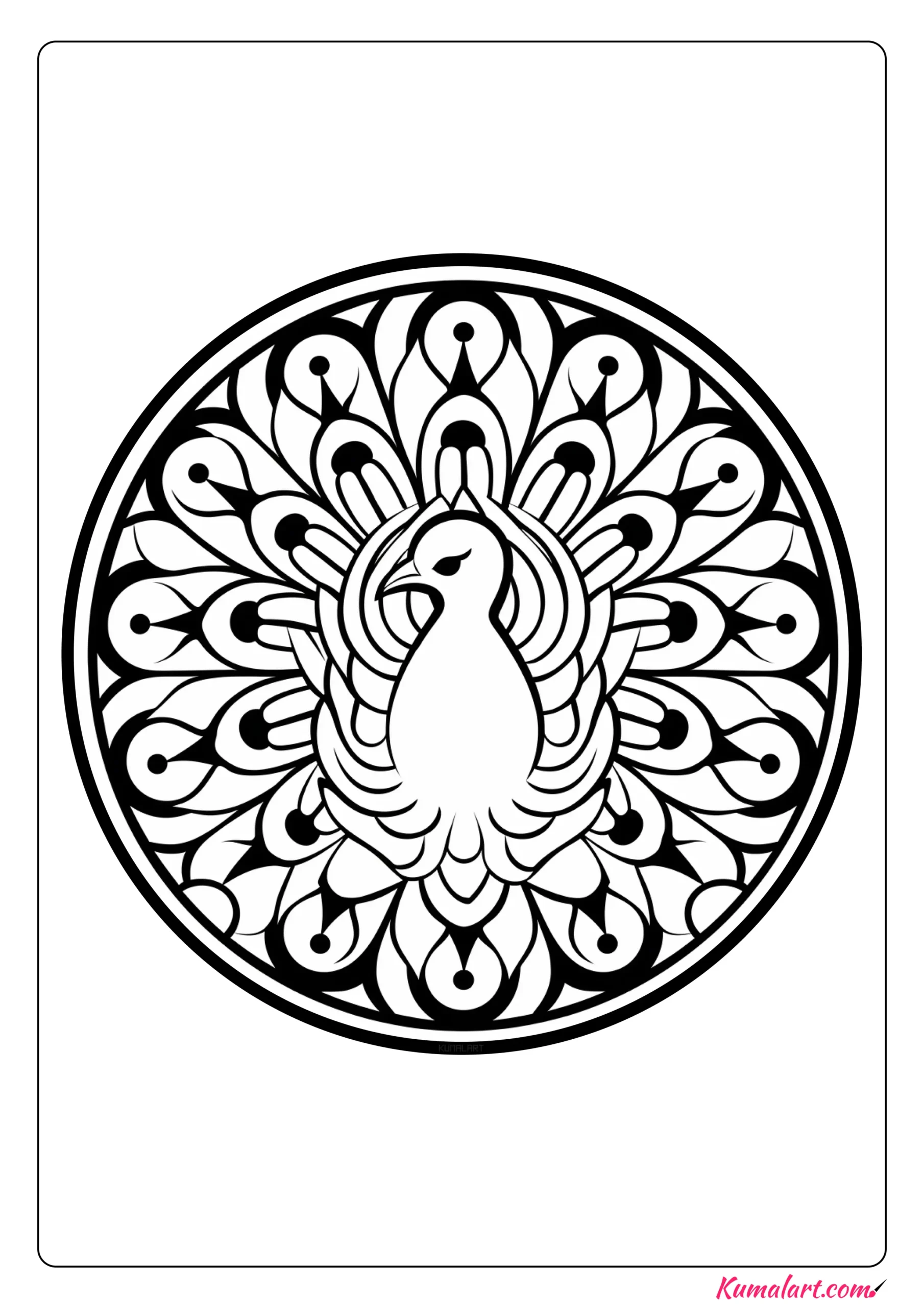 Zara the Peacock Coloring Page