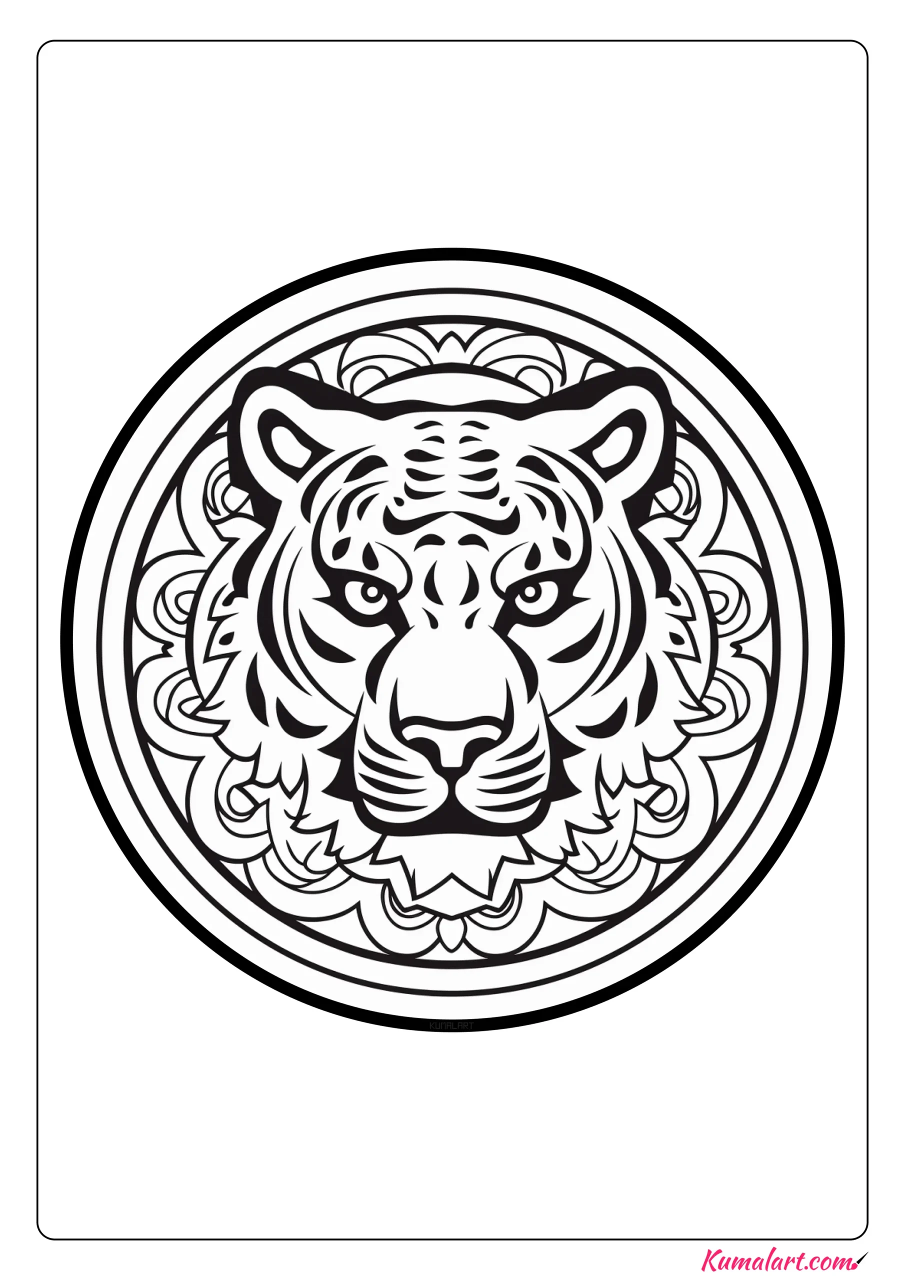 Zara the Tiger Coloring Page