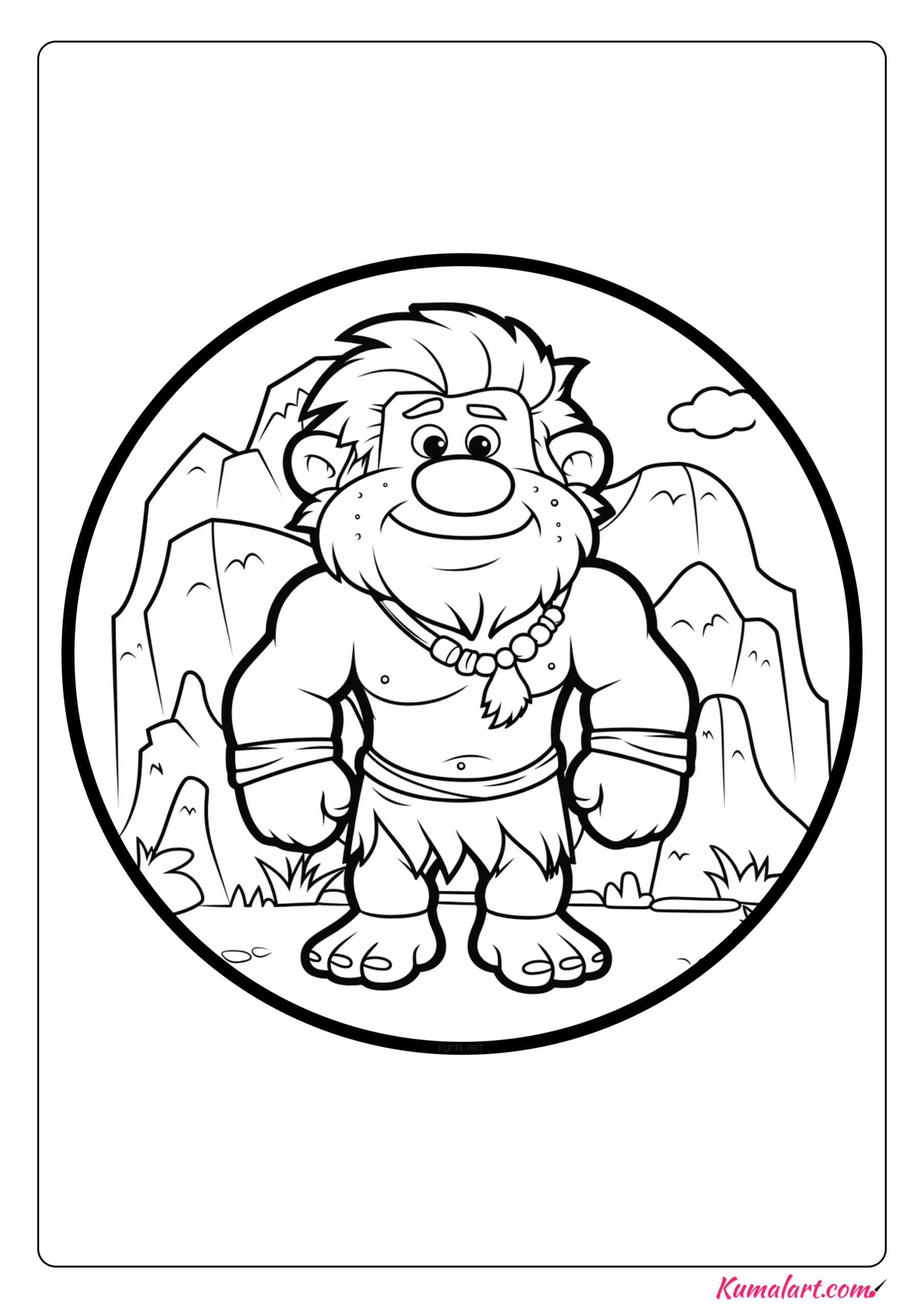 Zok the Caveman Coloring Page