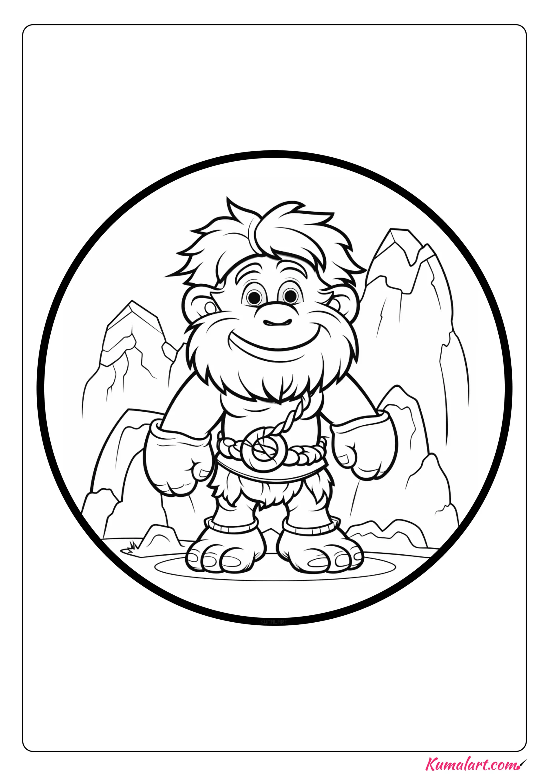 Zug the Caveman Coloring Page