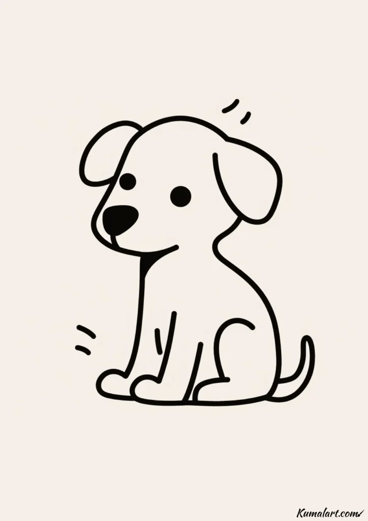 easy cute playful puppy drawing ideas