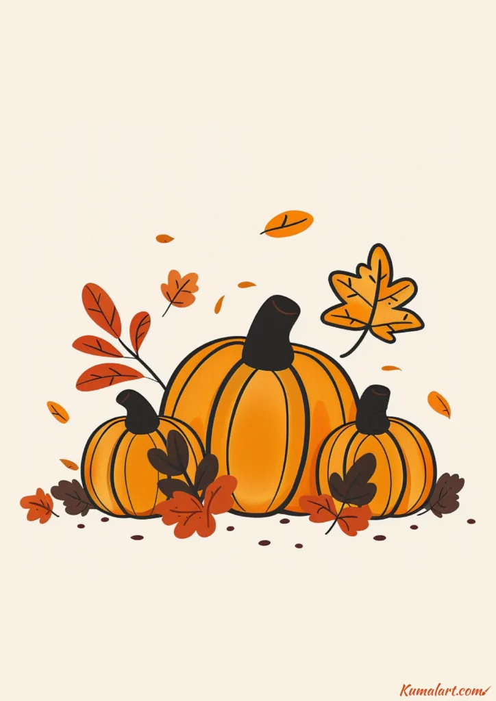 easy cute pumpkin patch drawing ideas