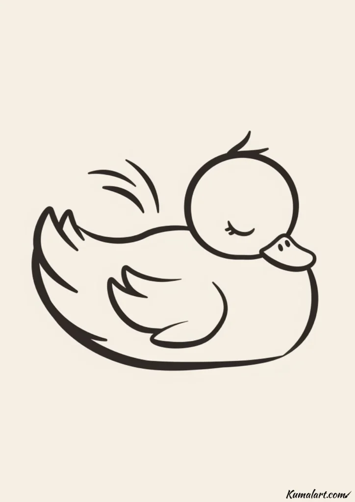 easy cute sleeping duck drawing ideas