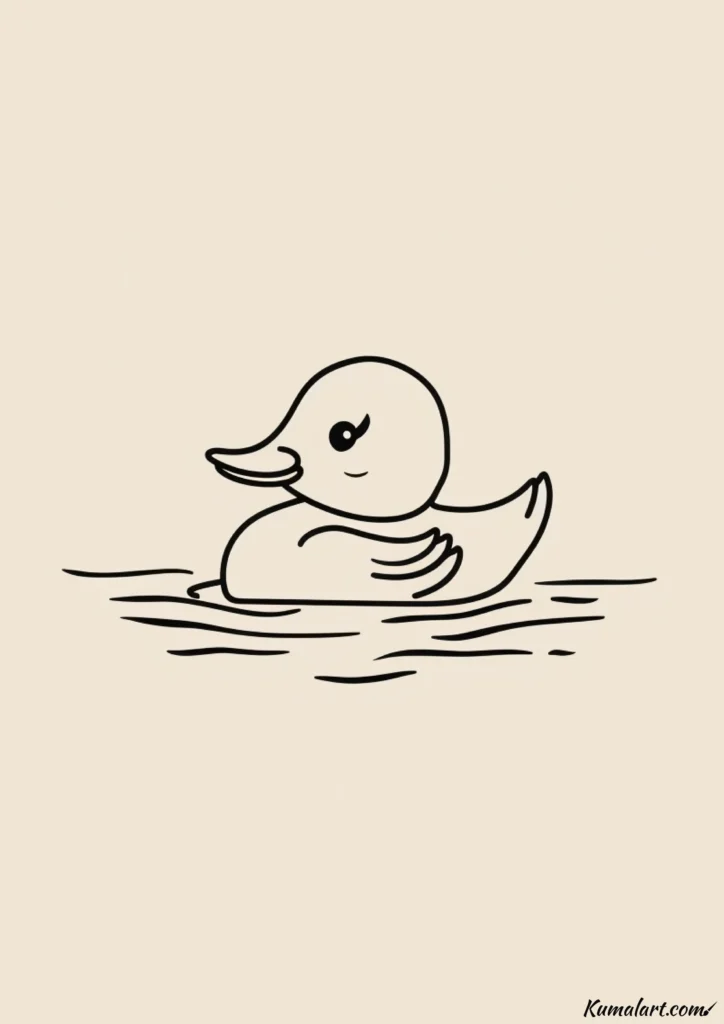 easy cute zen duck drawing ideas