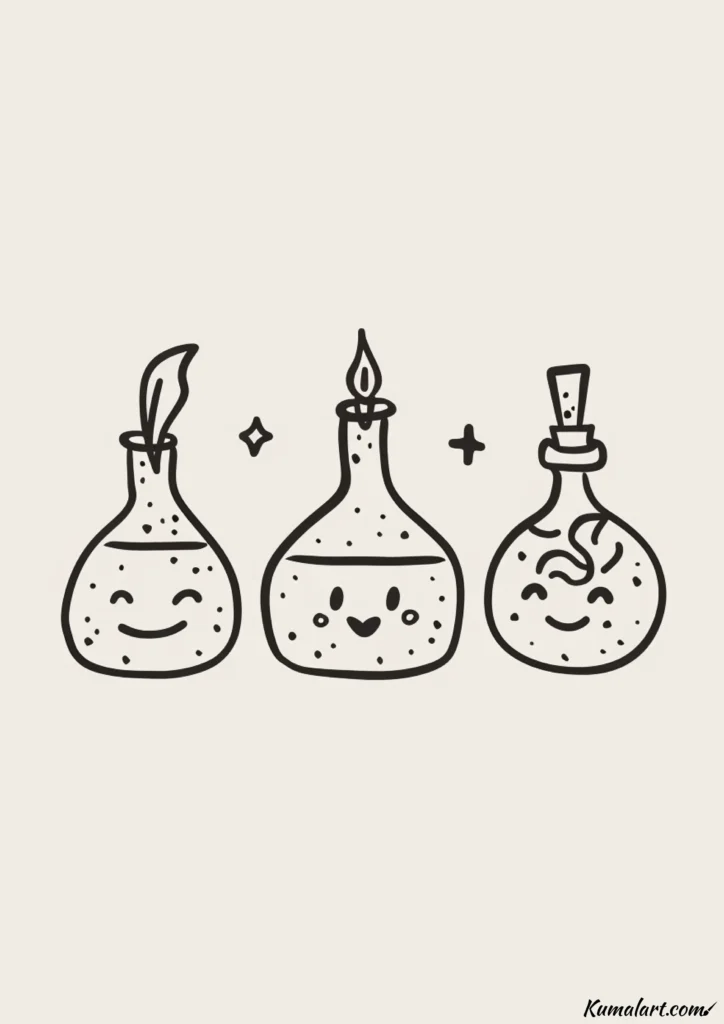 easy cute potion bottles drawing ideas