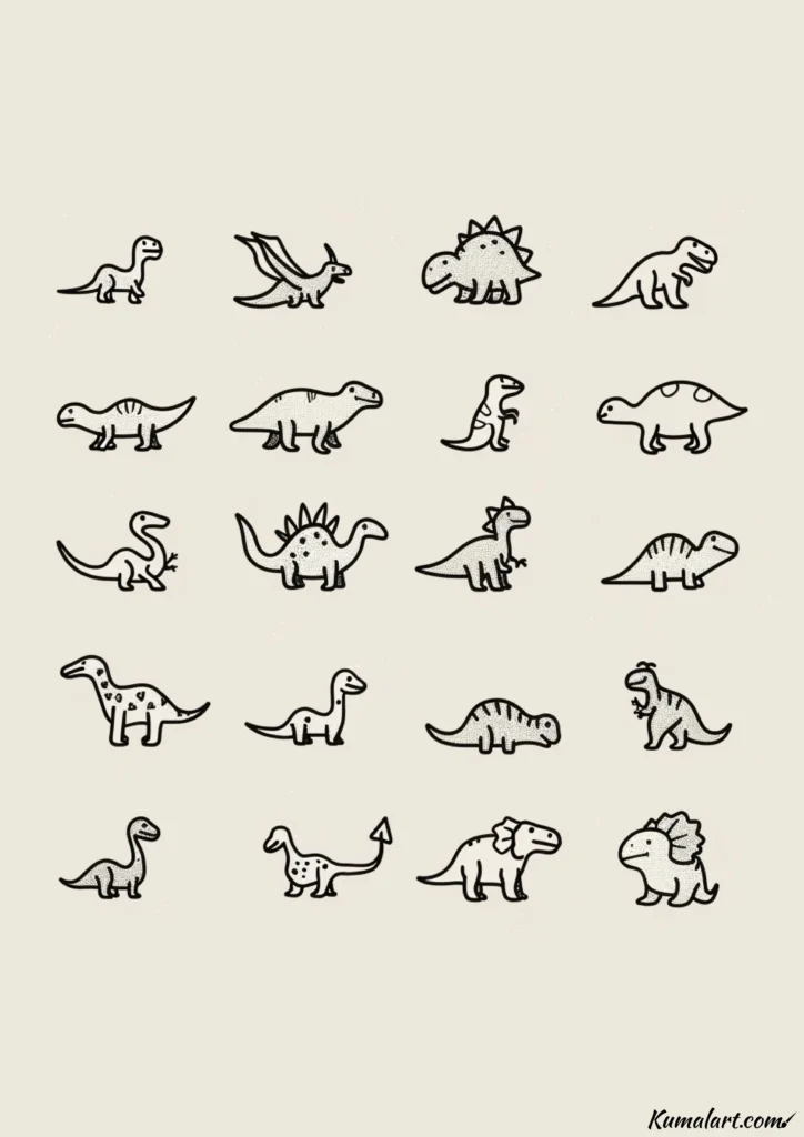 easy cute tiny dino community drawing ideas