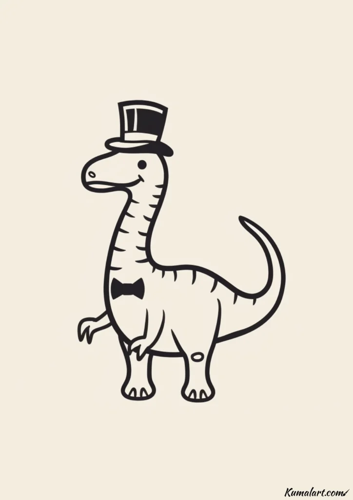 easy cute dapper parasaurolophus drawing ideas