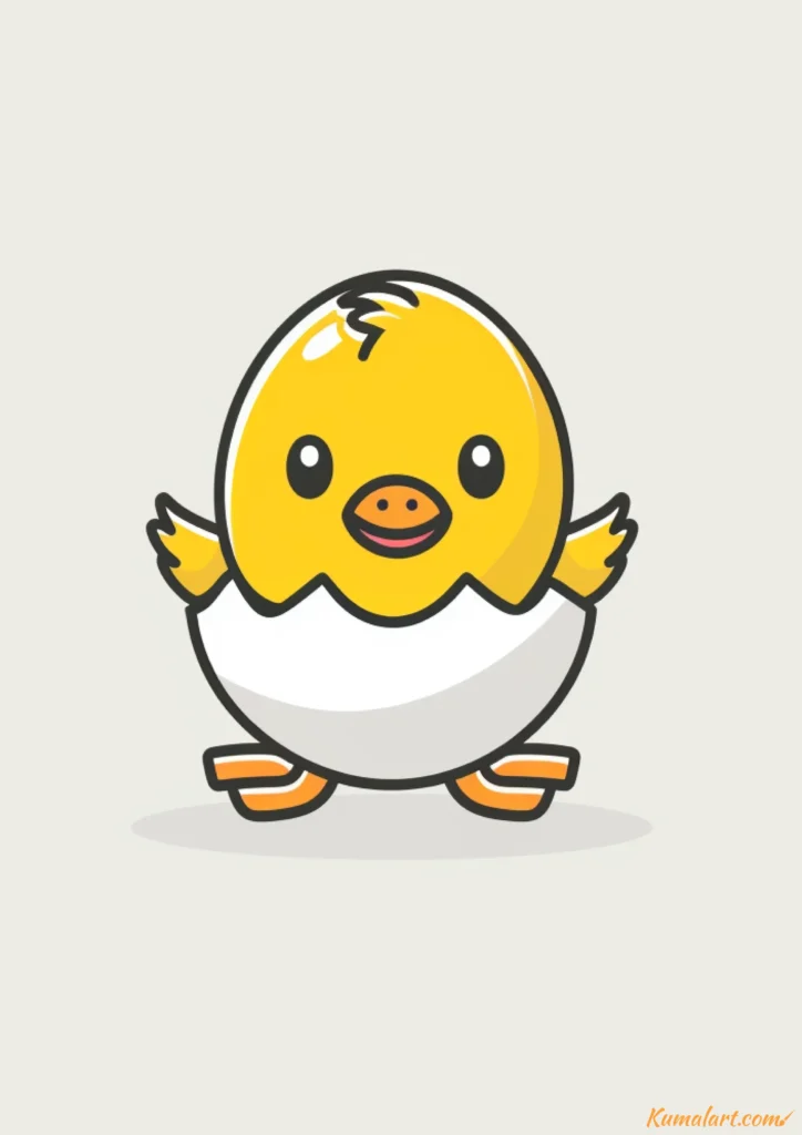 easy cute duckling in egg drawing ideas