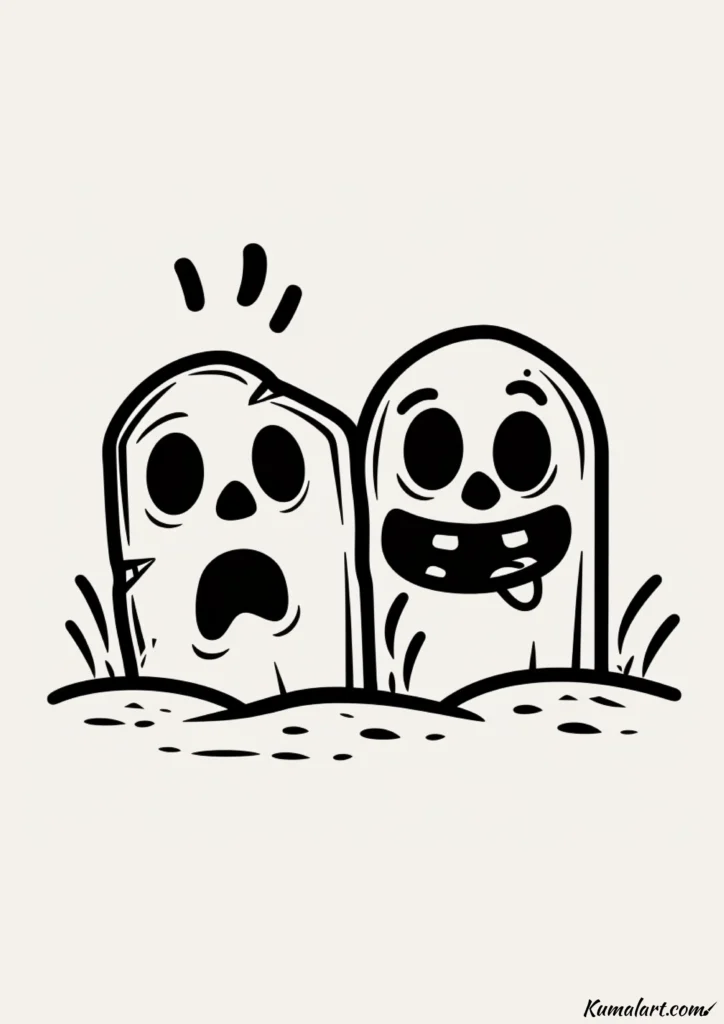 easy cute tombstones drawing ideas