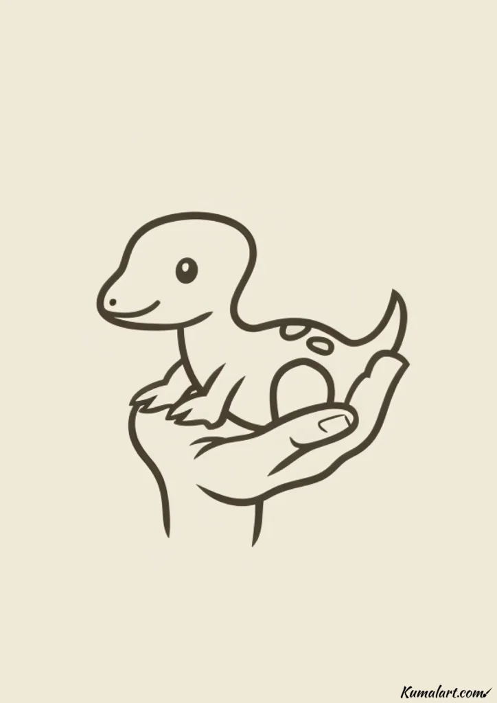 easy cute tiny dino drawing ideas