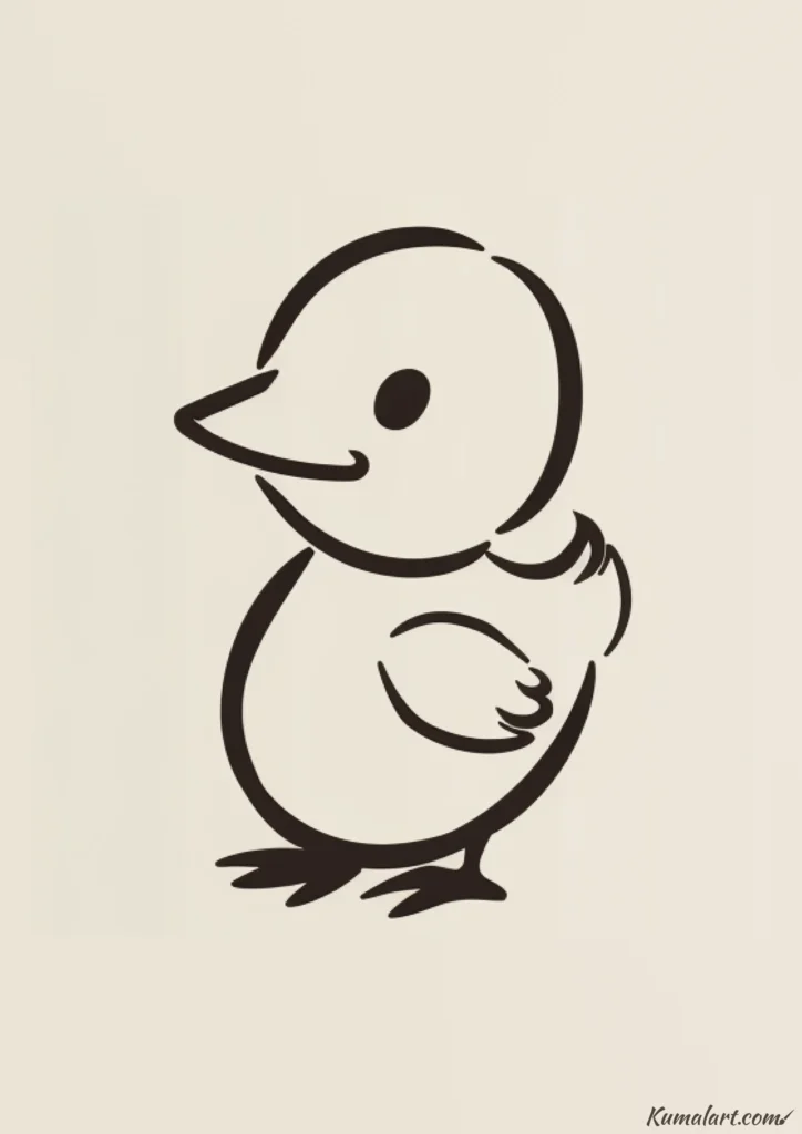 easy cute waddling duck drawing ideas