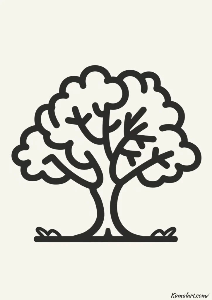 easy cute oak tree drawing ideas